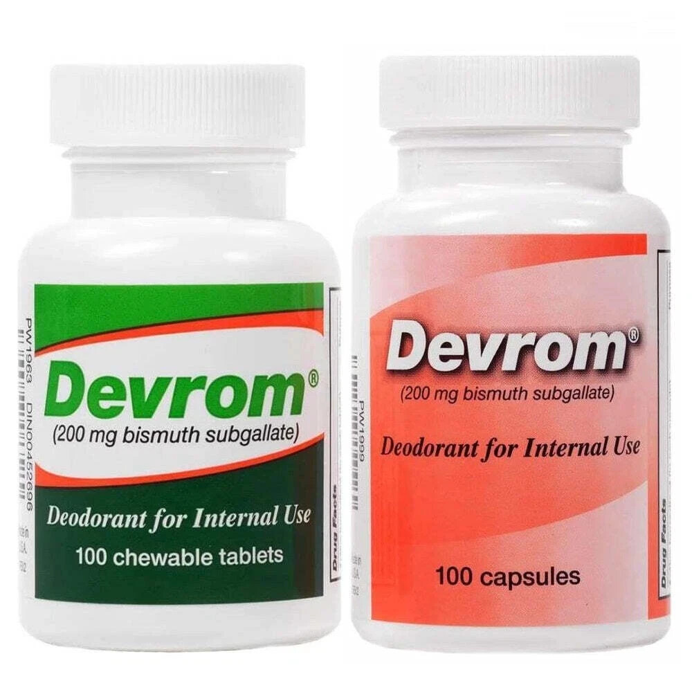 2 Bottles Devrom Chewable 100 Tablets + 100 Capsules 2 Bottles Devrom Chewable 100 Tablets + 100 Capsules