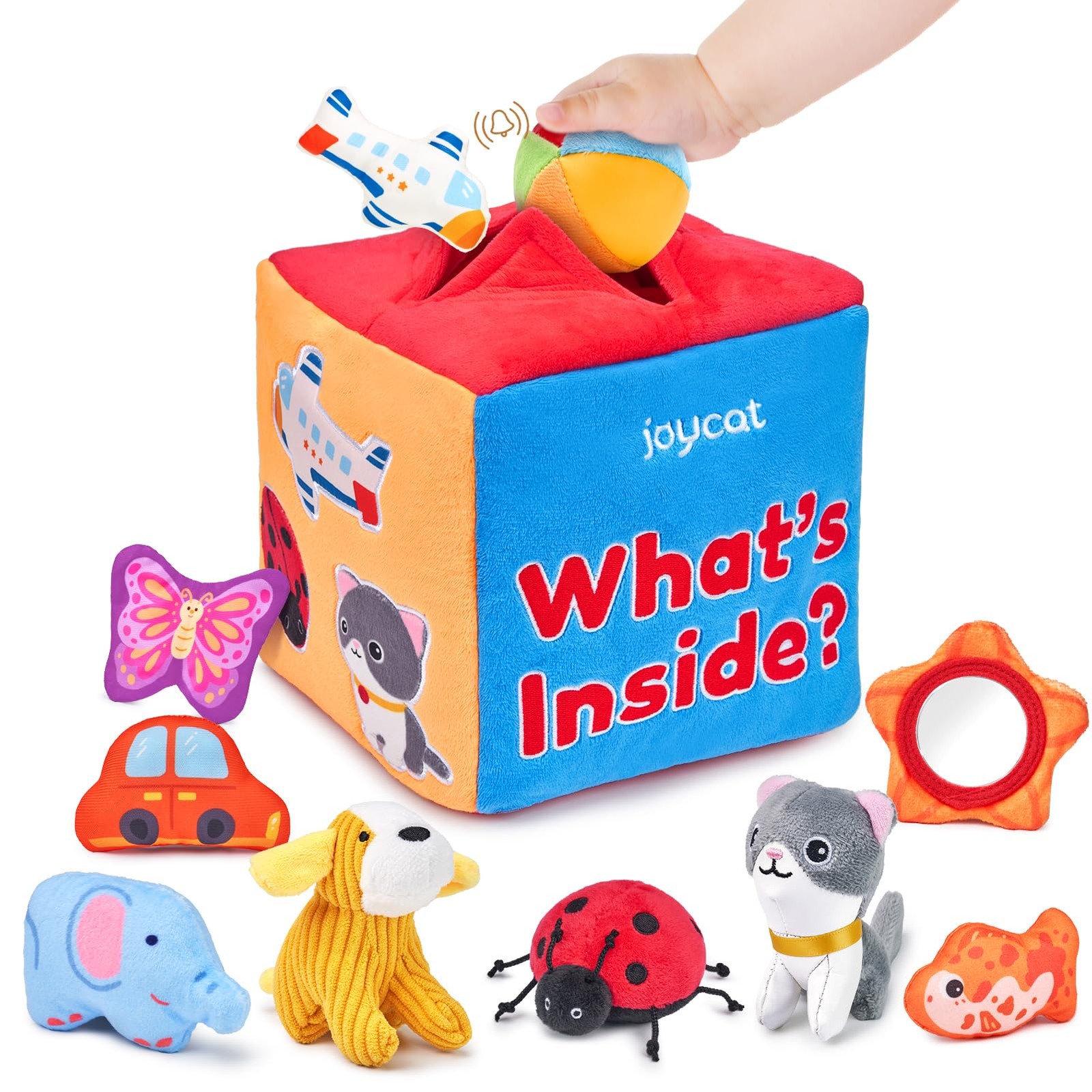 Baby Toys 6-12 Months - Mystery Soft Box with 10 Sensory Objects, Rattle, Baby Toys 6-12 Months - Mystery Soft Box with 10 Sensory Objects, Rattle,