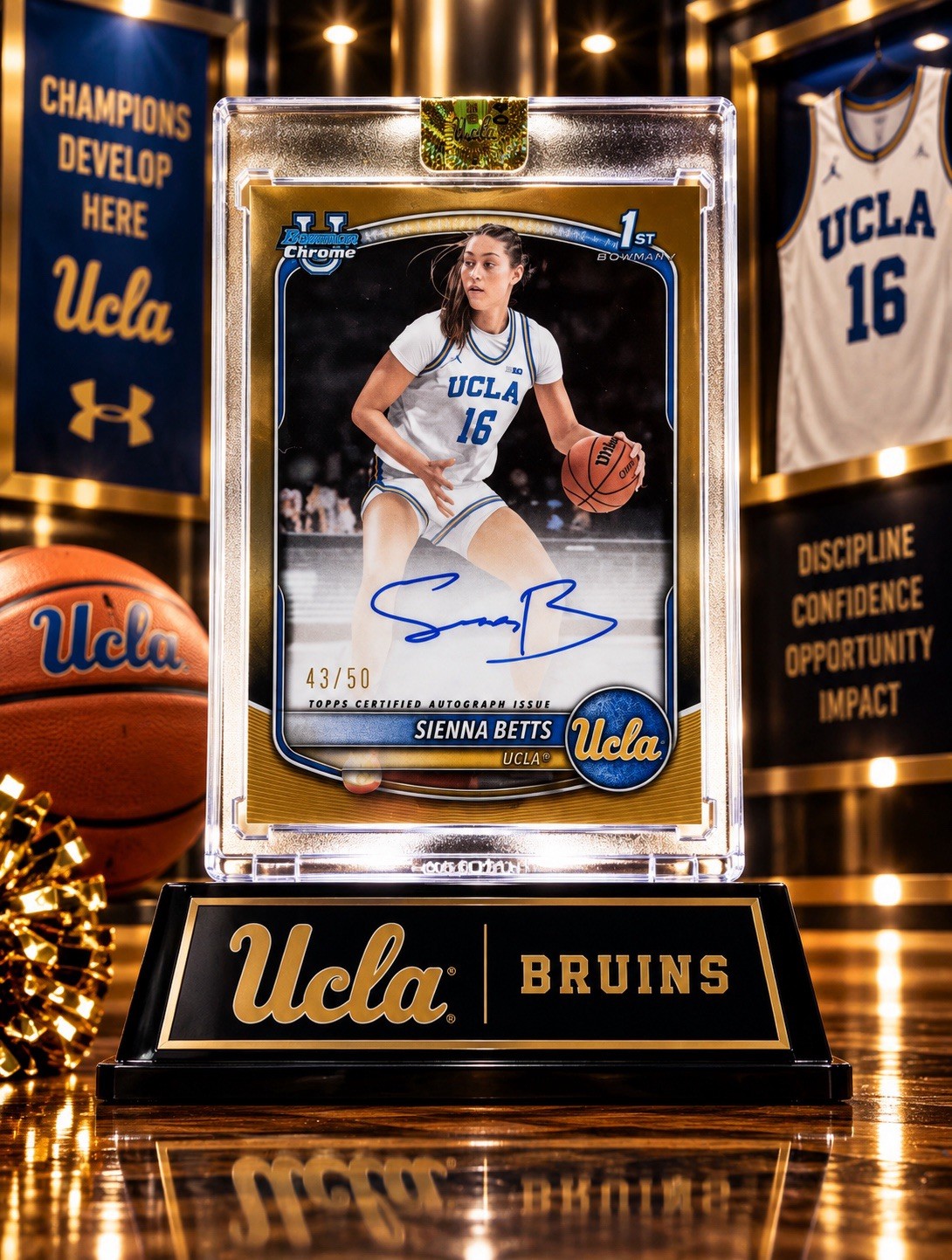 2025-26 Bowman Chrome Basketball Sienna Betts 1st Bowman On Card Auto /50 UCLA