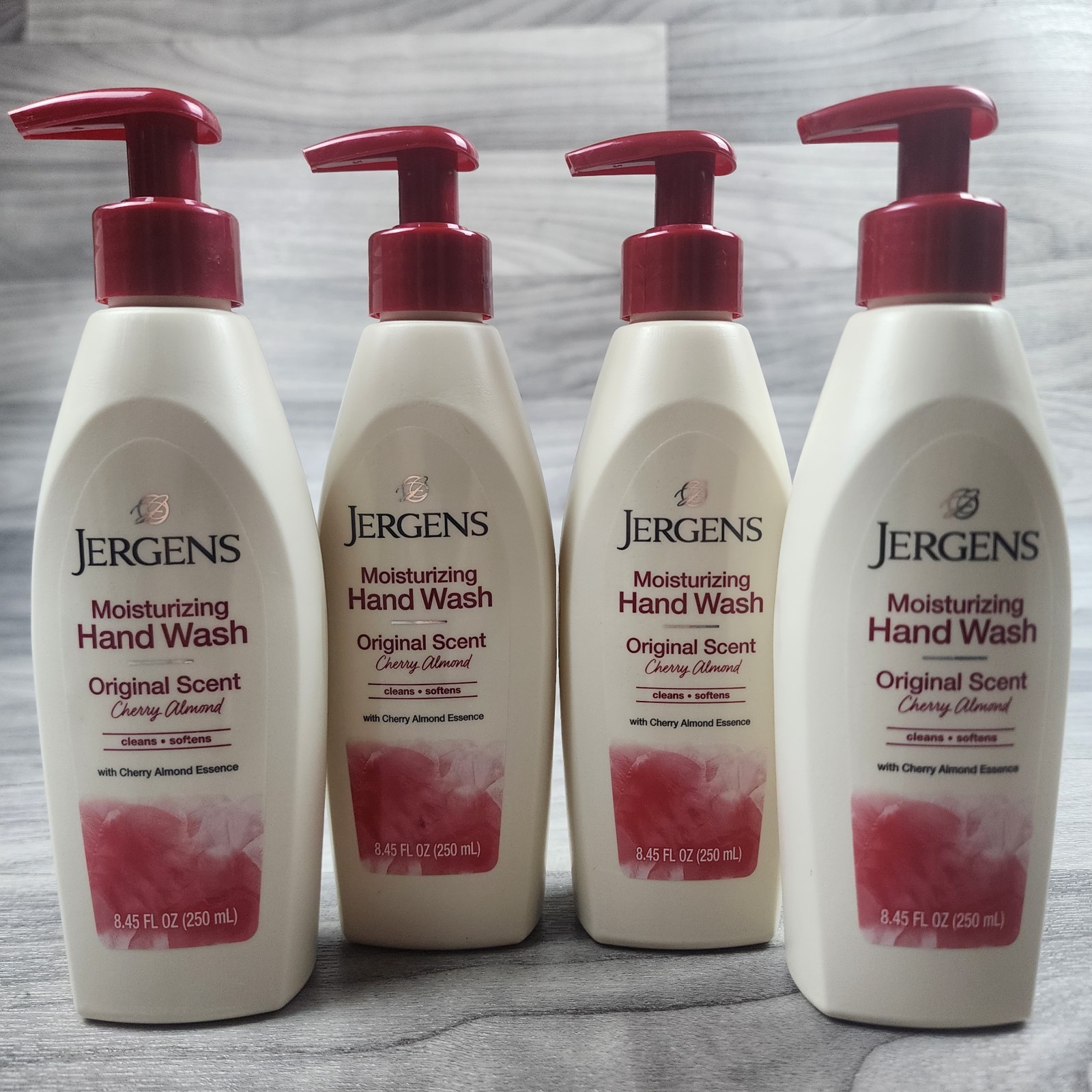 Jergens Cherry Almond Hand Wash Original Scent Liquid Soap 8.45 oz Lot of 4
