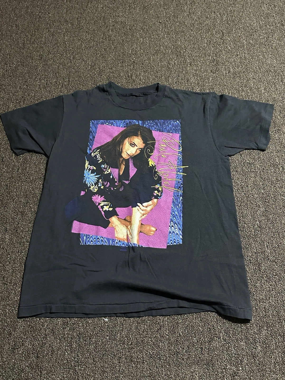 Retro Paula Abdul Singer Music Short Sleeve Black T- Shirt All Size S-5XL UA175