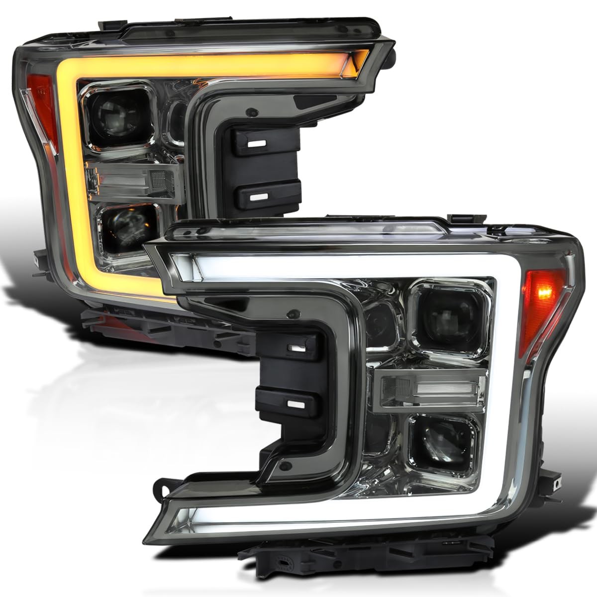 Smoke Sequential Switchback Projector Headlights