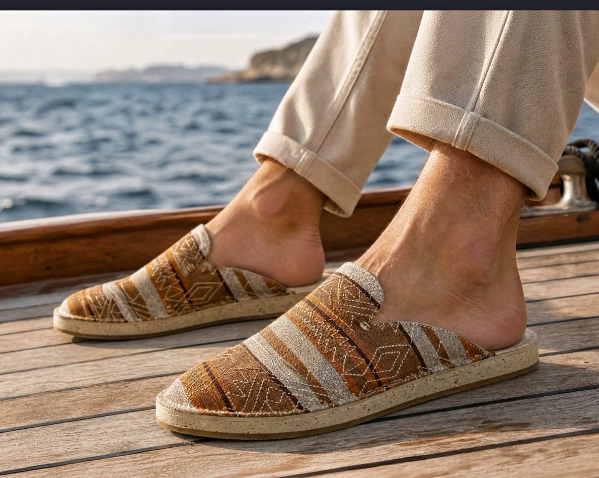 Sanuk Men\'s You Got My Back Tuscan Blanket Slide-On Loafer Fabric Brown/Beige 10