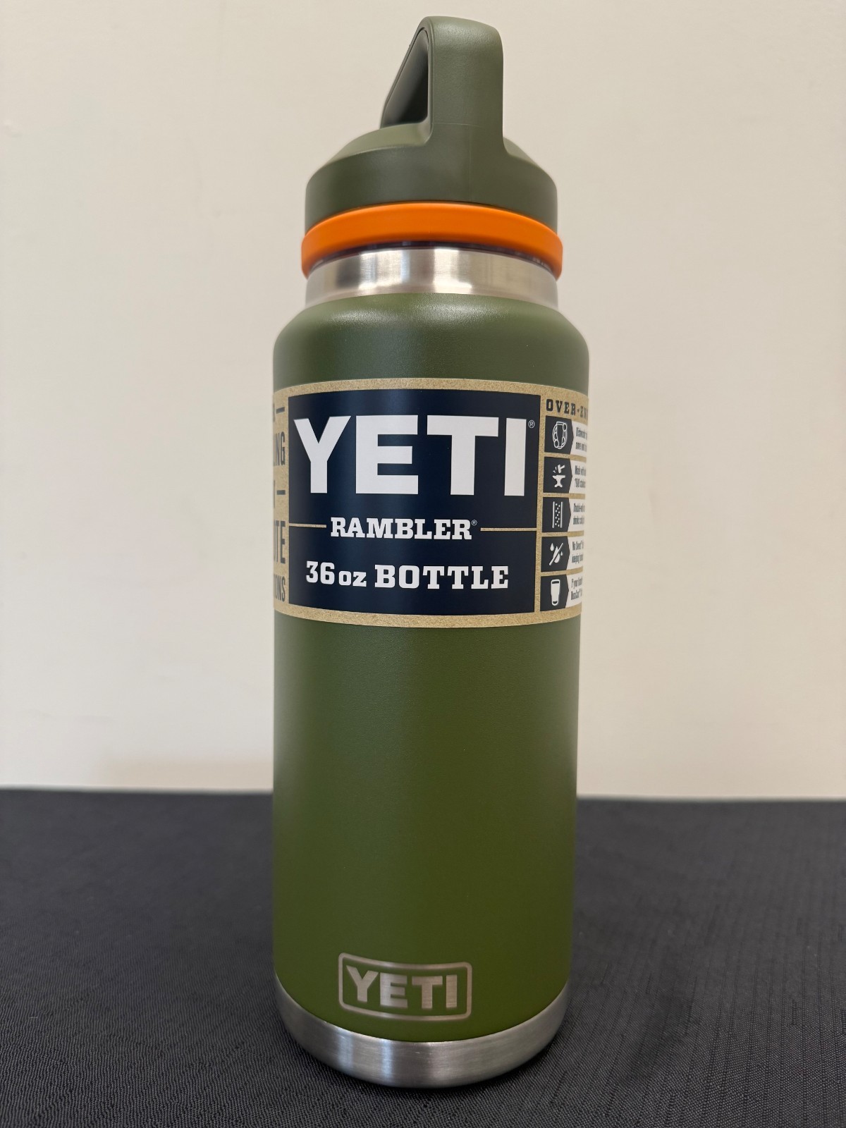 Yeti Rambler 36oz Bottle Olive/King Crab - New 