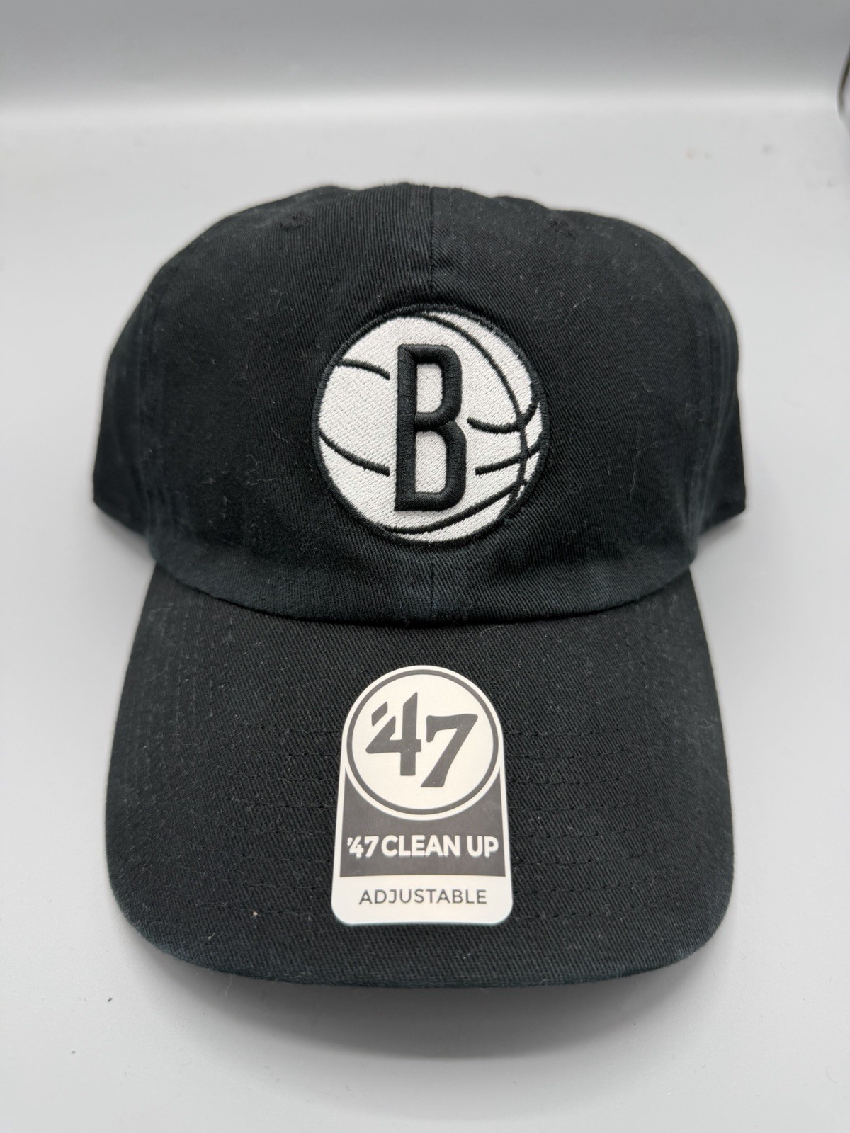 Brooklyn Nets Hat Mens Strap \'47 Brand Black Faded Cap Basketball NBA Team New