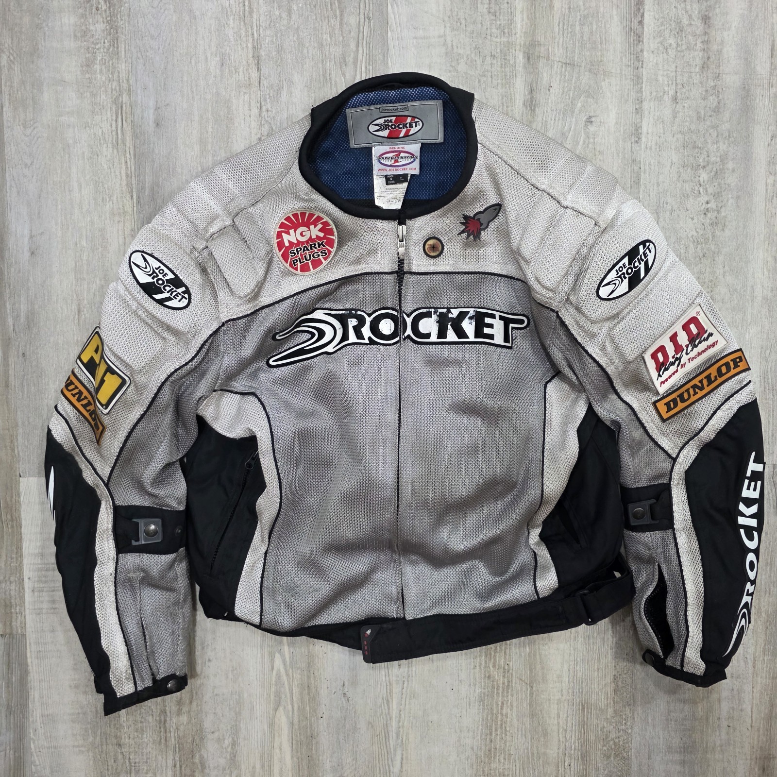 Vintage Joe Rocket Perforated Motorcycle Jacket - Size Large Rare Racing