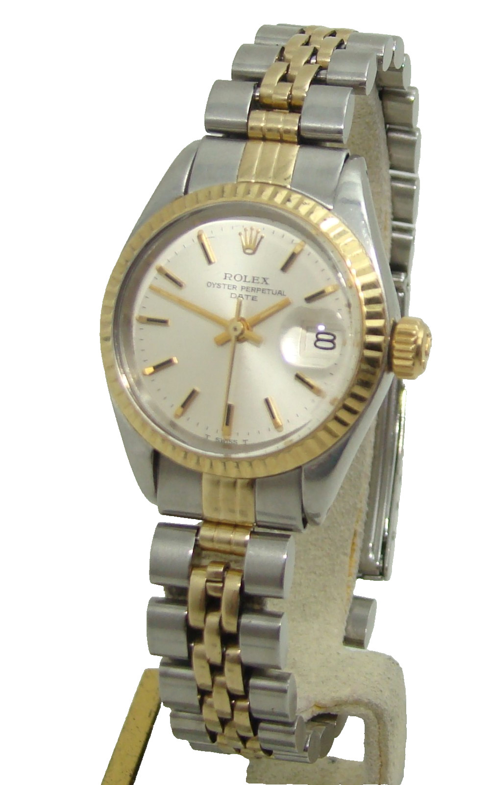ROLEX 26mm WOMENs 6917 DATE SS & 14K GOLD OYSTER PERPETUAL AUTOMATIC WATCH 1972