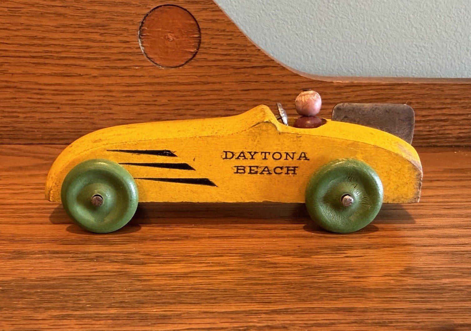 Vintage RARE ‘Daytona Beach’ Wood Advertising Toy Race Car, Strombecker, Wooden Vintage RARE ‘Daytona Beach’ Wood Advertising Toy Race Car, Strombecker, Wooden