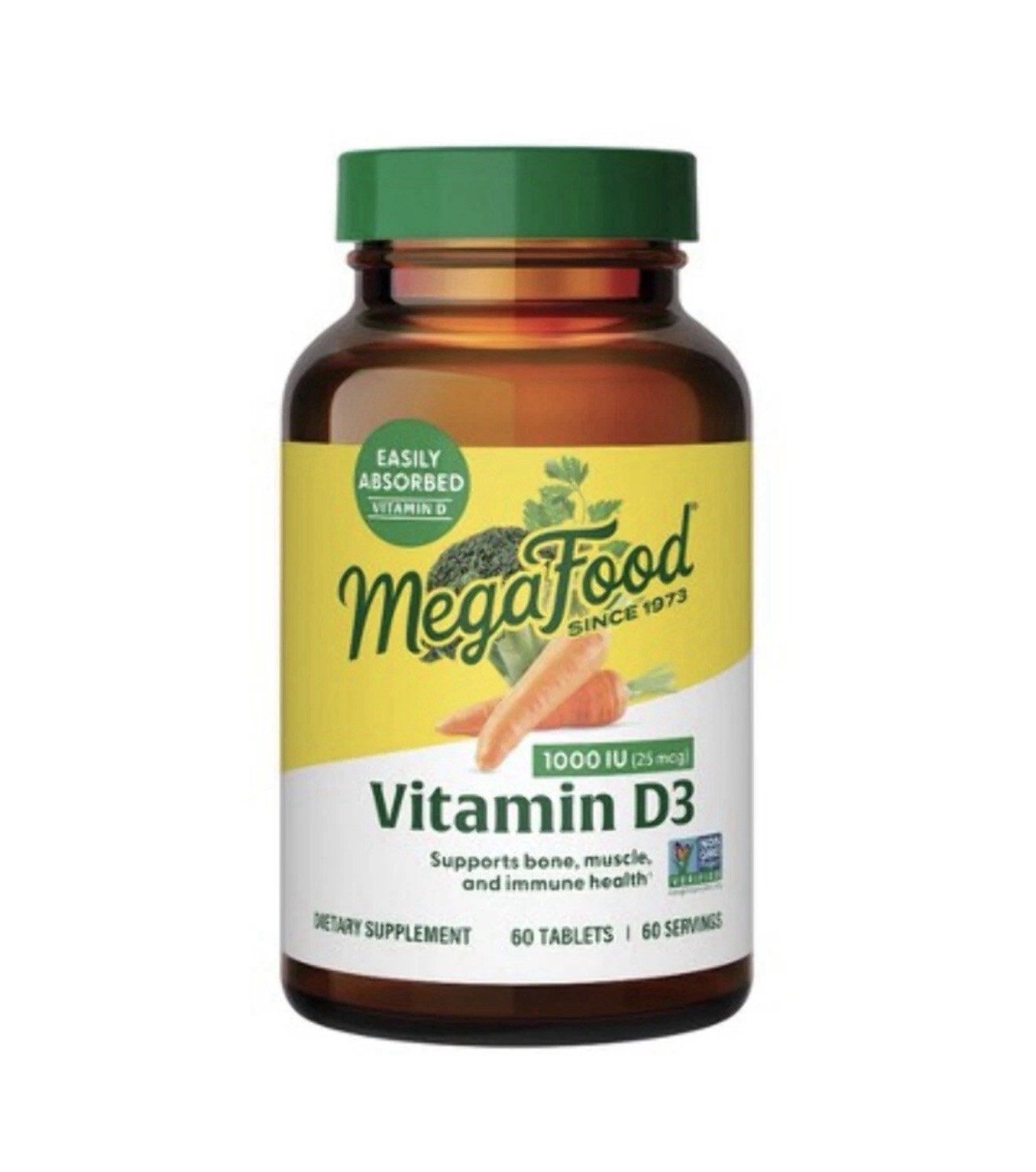 MegaFood Vitamin D3 1000 IU - Vegetarian Vitamin D Tablets With Real Food 1/28 MegaFood Vitamin D3 1000 IU - Vegetarian Vitamin D Tablets With Real Food 1/28