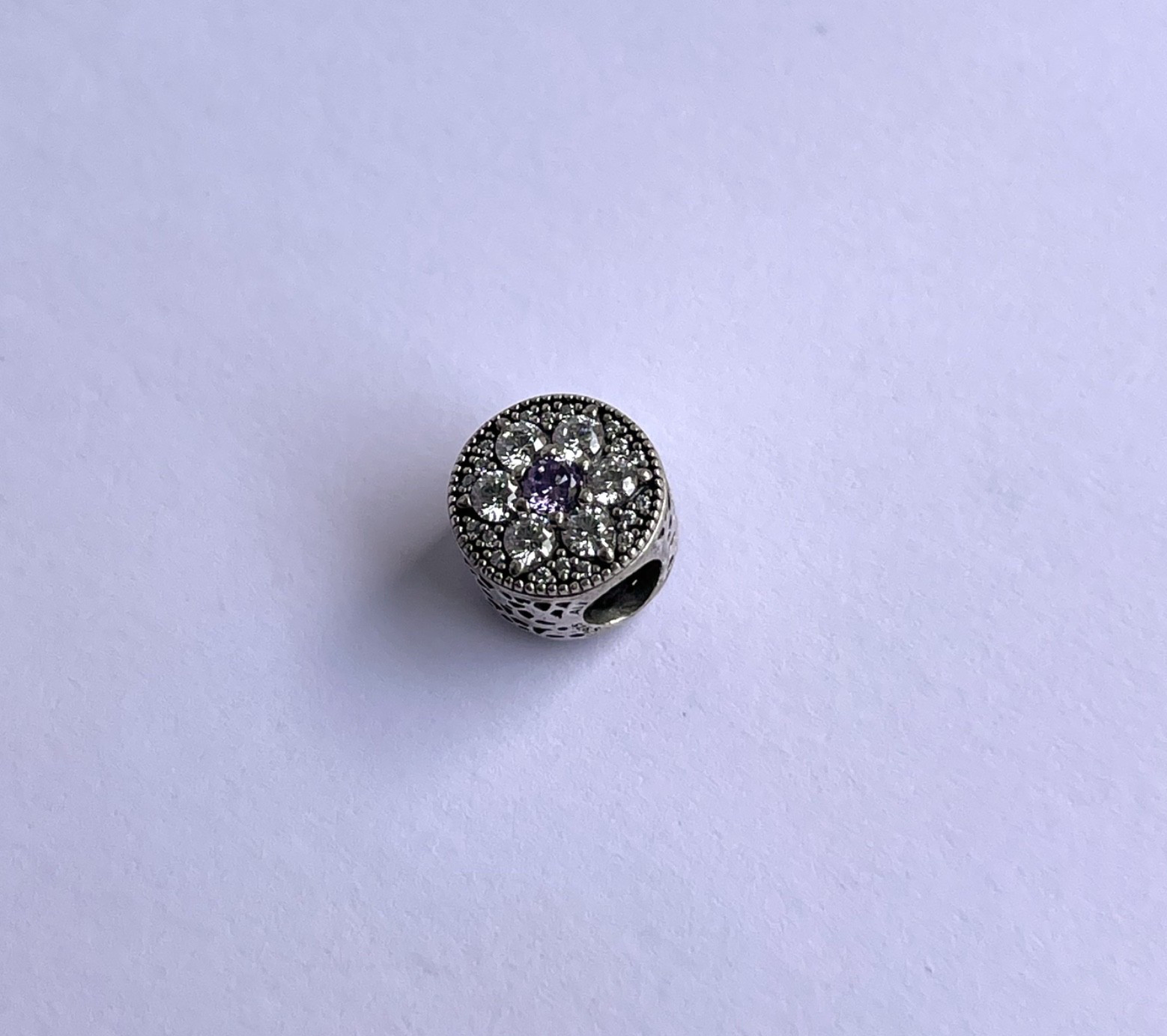 Authentic Pandora Forget Me Not Flower Purple Charm ALE 925 791832ACZ