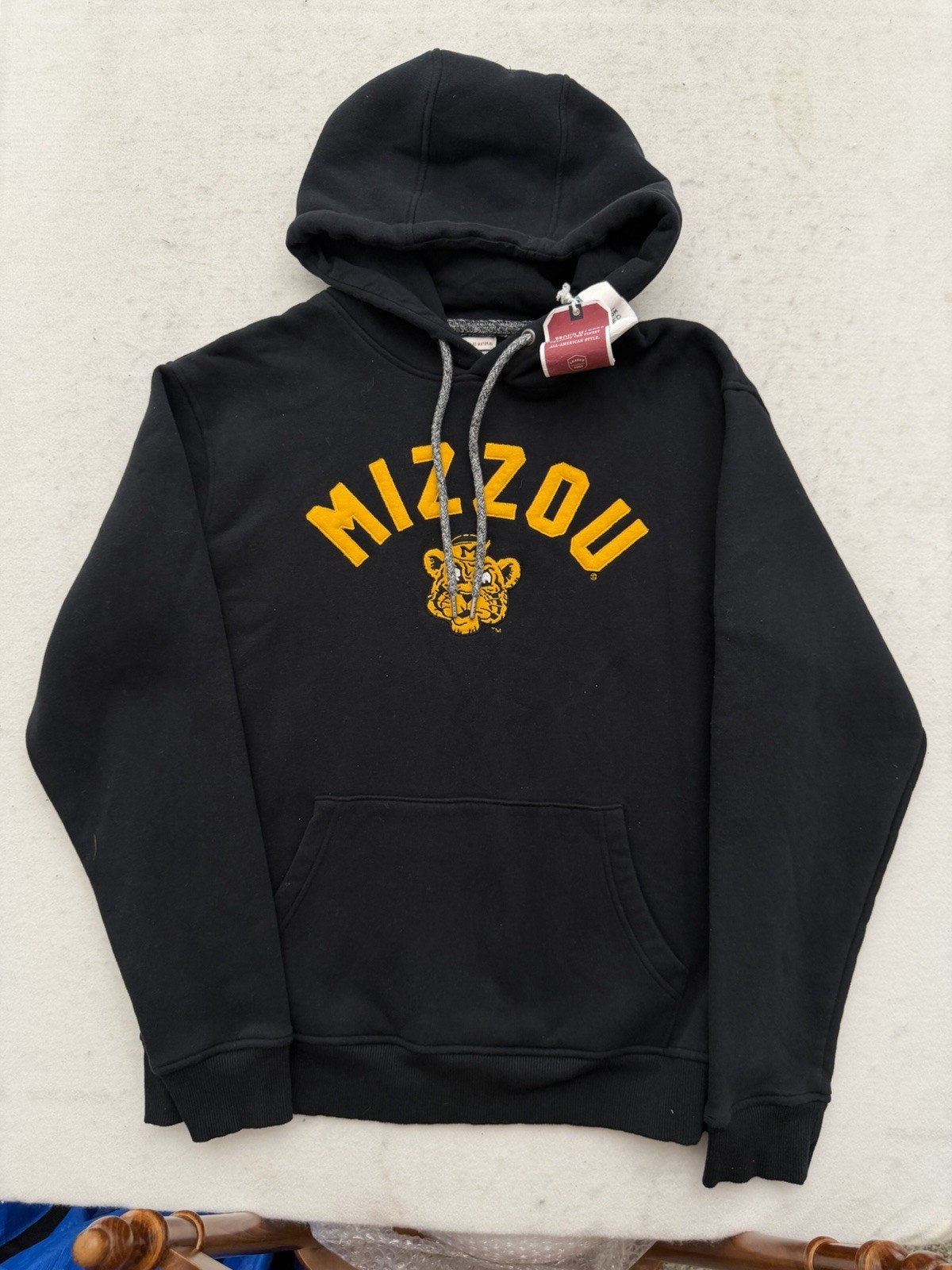 Mizzou Missouri Tigers Hoodie Mens L Vintage Style Throwback Logo NEW WITH TAGS