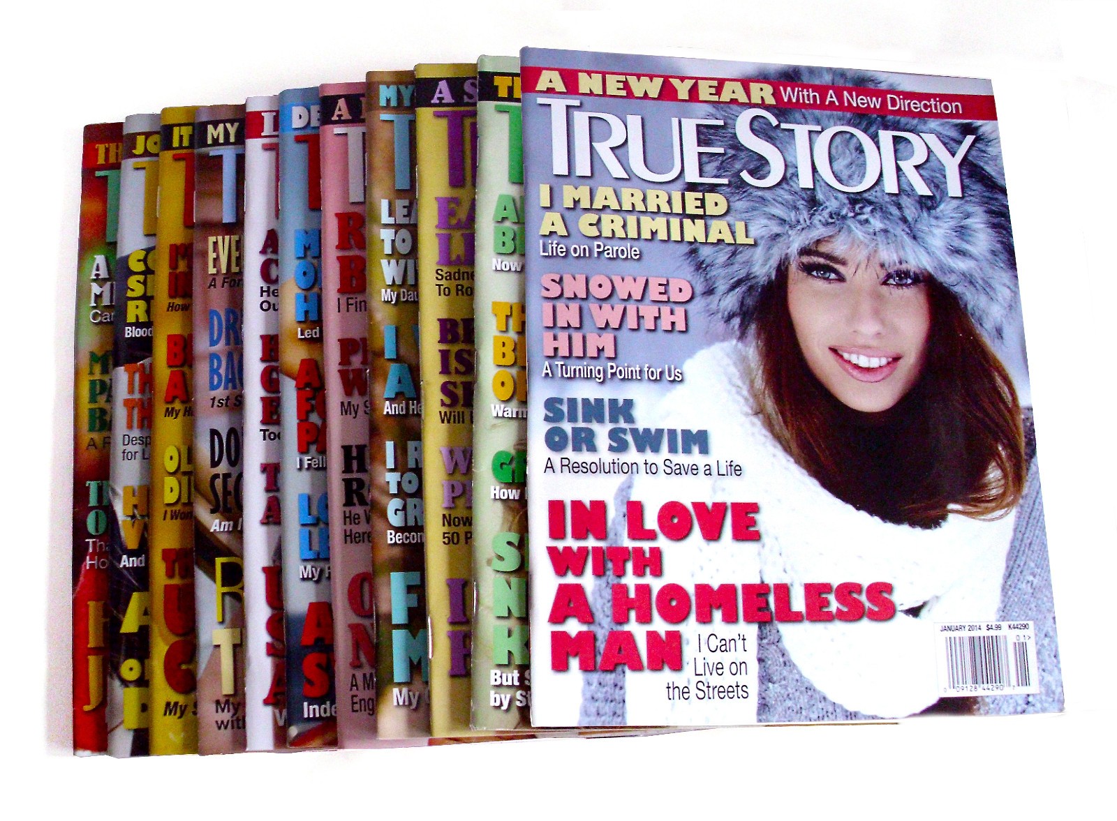 2014 True Story Magazines, 11 months, January to December, missing November. 2014 True Story Magazines, 11 months, January to December, missing November.