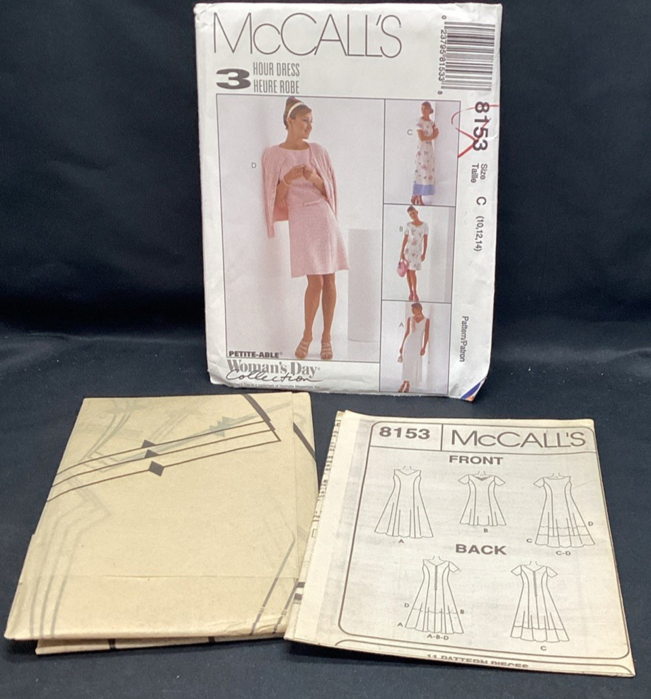 Vtg Sewing Pattern, McCalls 8153 Dress 10-14 UNCUT - Ships Free