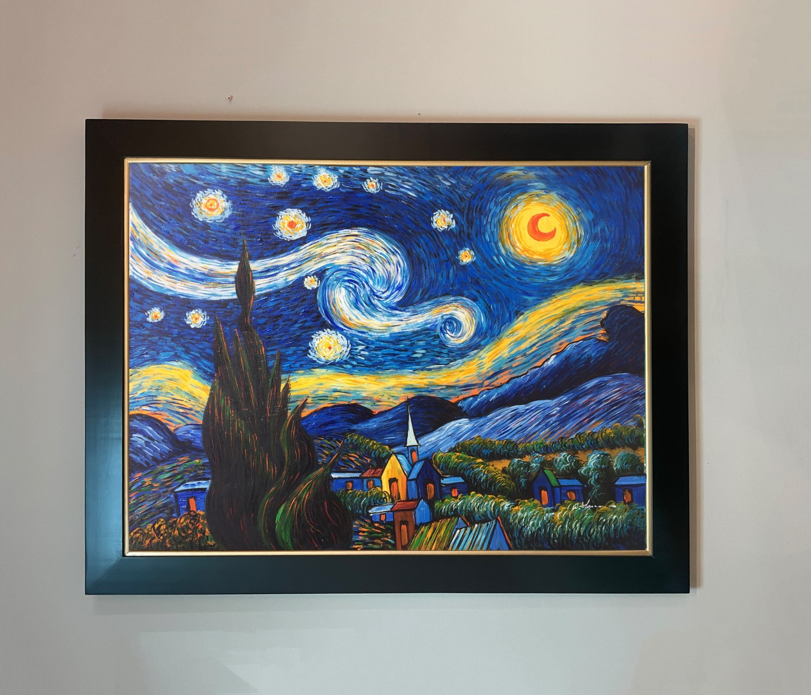 Stunning 44x56 framed oil painting of Van Gogh\'s Starry Night Stunning 44x56 framed oil painting of Van Gogh\'s Starry Night