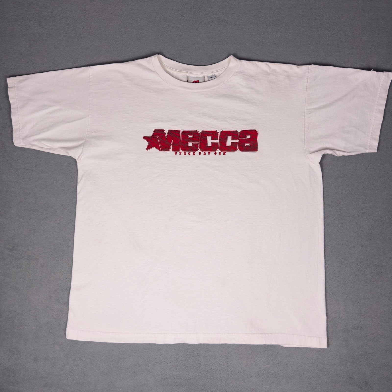 Vintage 90s Mecca USA Since Day One T-Shirt White Mens XL Hip Hop Streetwear