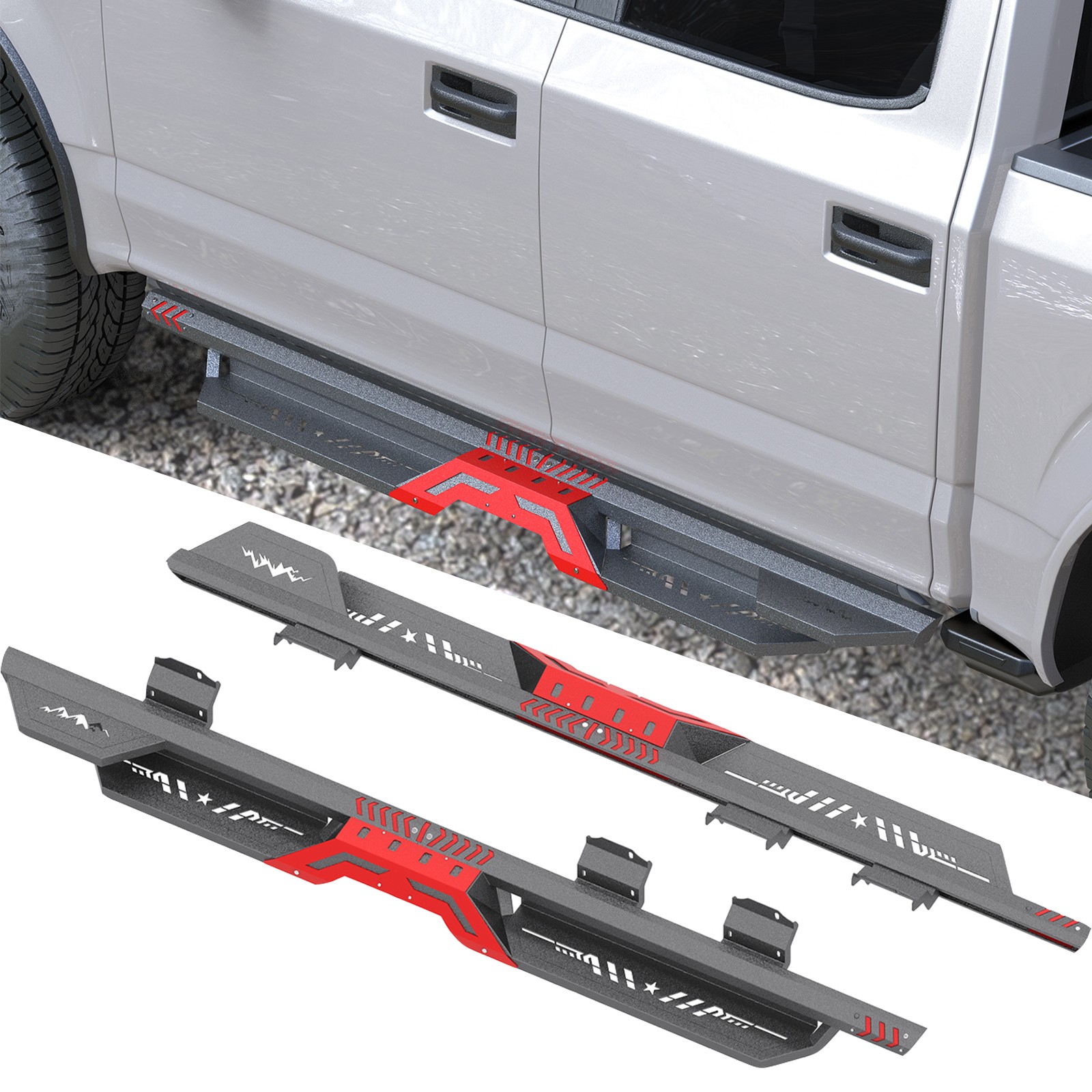 Steel Running Boards For 2015-2017 Ford F150 XL Extended Cab Side Step Nerf Bar