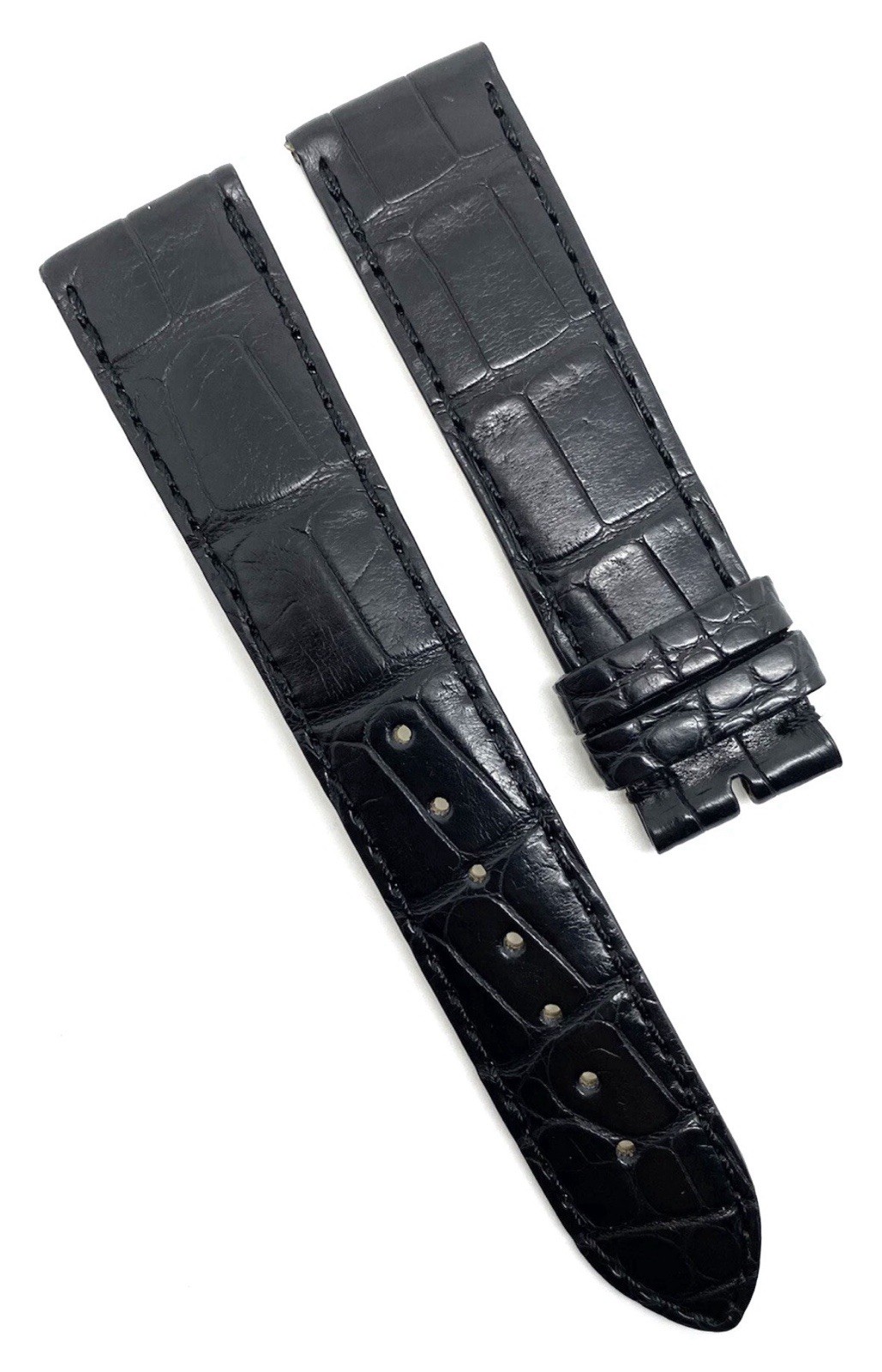 Concord OEM 24mm Black Genuine Crocodile Watch Strap Handmade Swiss NOS 2492