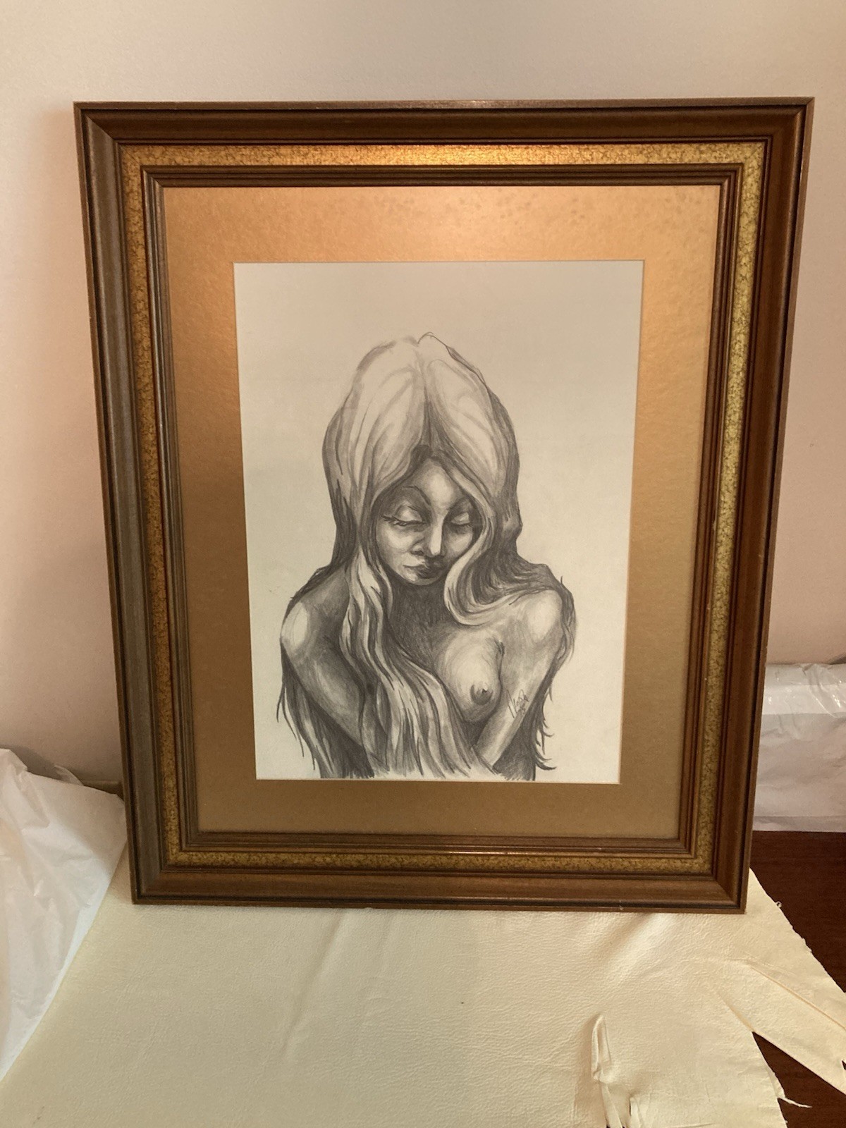 VINTAGE FIGURATIVE ORIGINAL ARTISAN PAINTING SIGNED