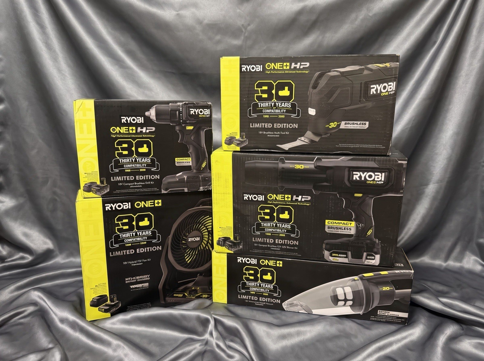 Ryobi COMPLETE 30th Anniversary Set - Every “Blacked Out” Tool - All new in Box