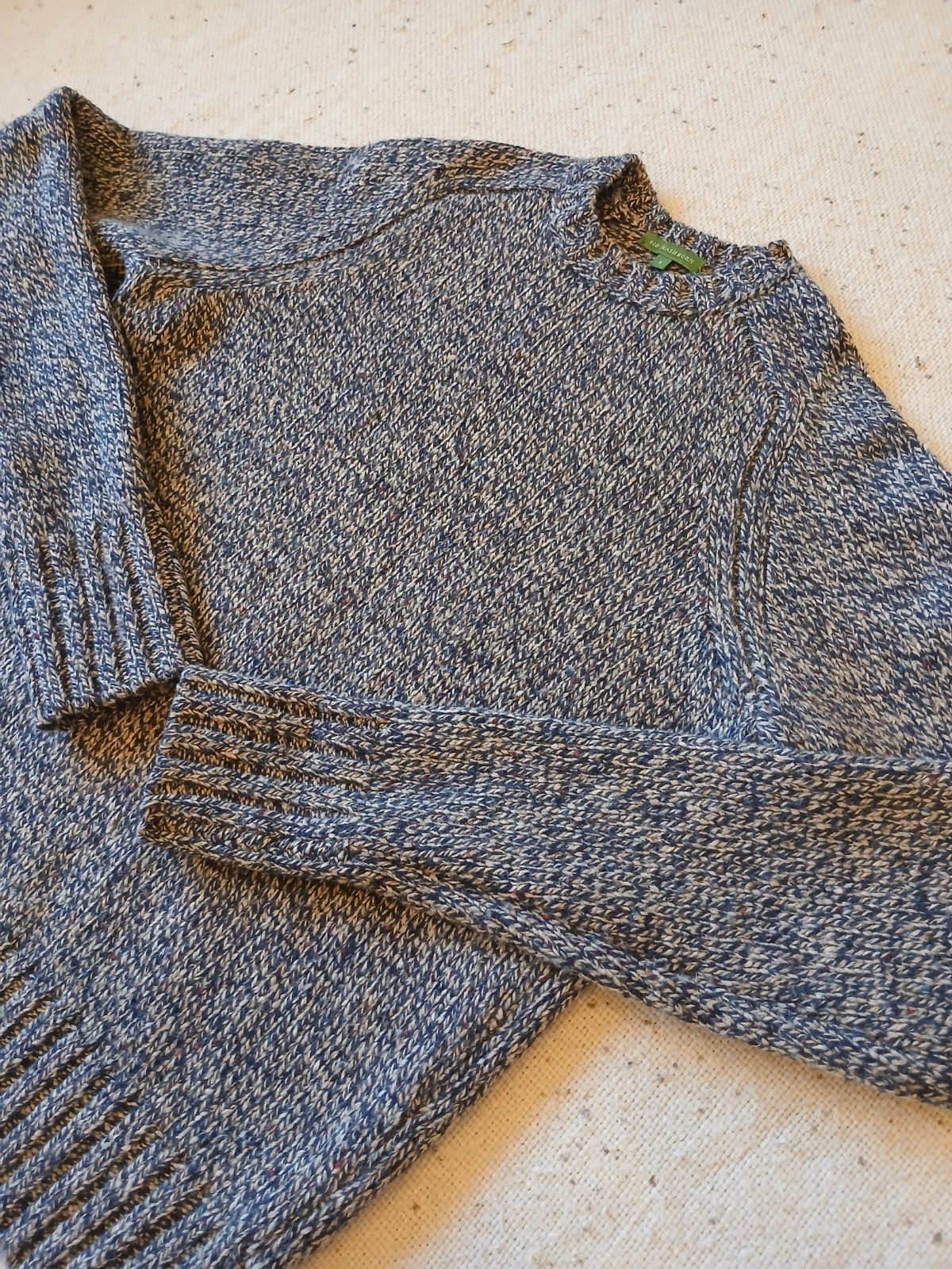 Sid Mashburn Men’s S Lambswool Crewneck Sweater Blue Marled Speckled Wool Sid Mashburn Men’s S Lambswool Crewneck Sweater Blue Marled Speckled Wool