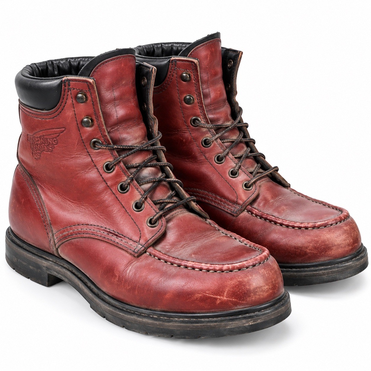 Red Wing 202 Mens 12 D Moc Toe Work Boots Leather EH Rated Made in USA Red Brown