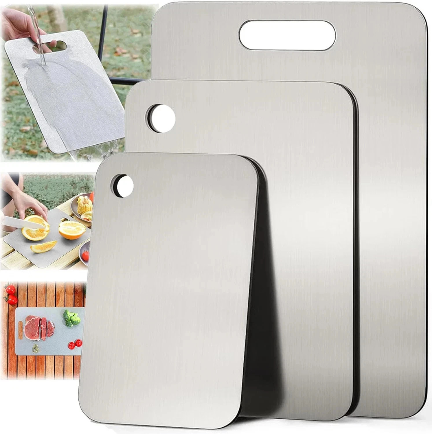 Titanium Cutting Board Set of 3, 100% Pure Titanium Cutting Boards for Kitchen Titanium Cutting Board Set of 3, 100% Pure Titanium Cutting Boards for Kitchen