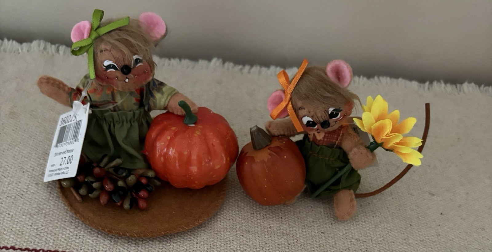 2020 Annalee Dolls - Pair Of 3 Inch Harvest Mice