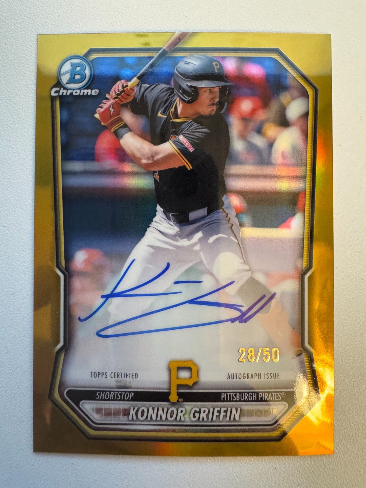 2026 Bowman Chrome Konnor Griffin Gold Auto /50 (28/50) 2026 Bowman Chrome Konnor Griffin Gold Auto /50 (28/50)