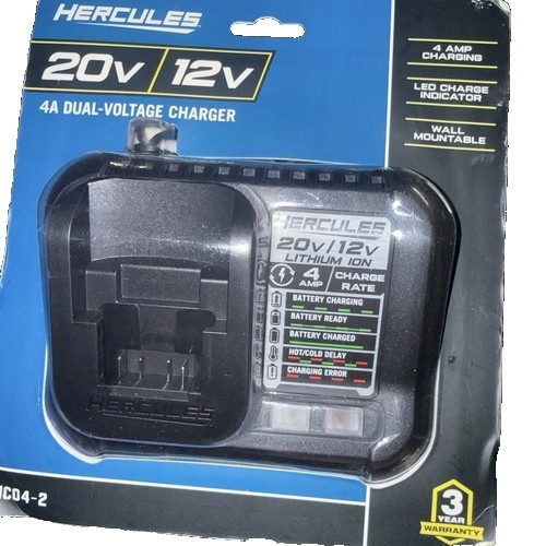 Hercules HC04-2 4A Dual-Voltage Lithium-Ion Charger 20V/12V Black
