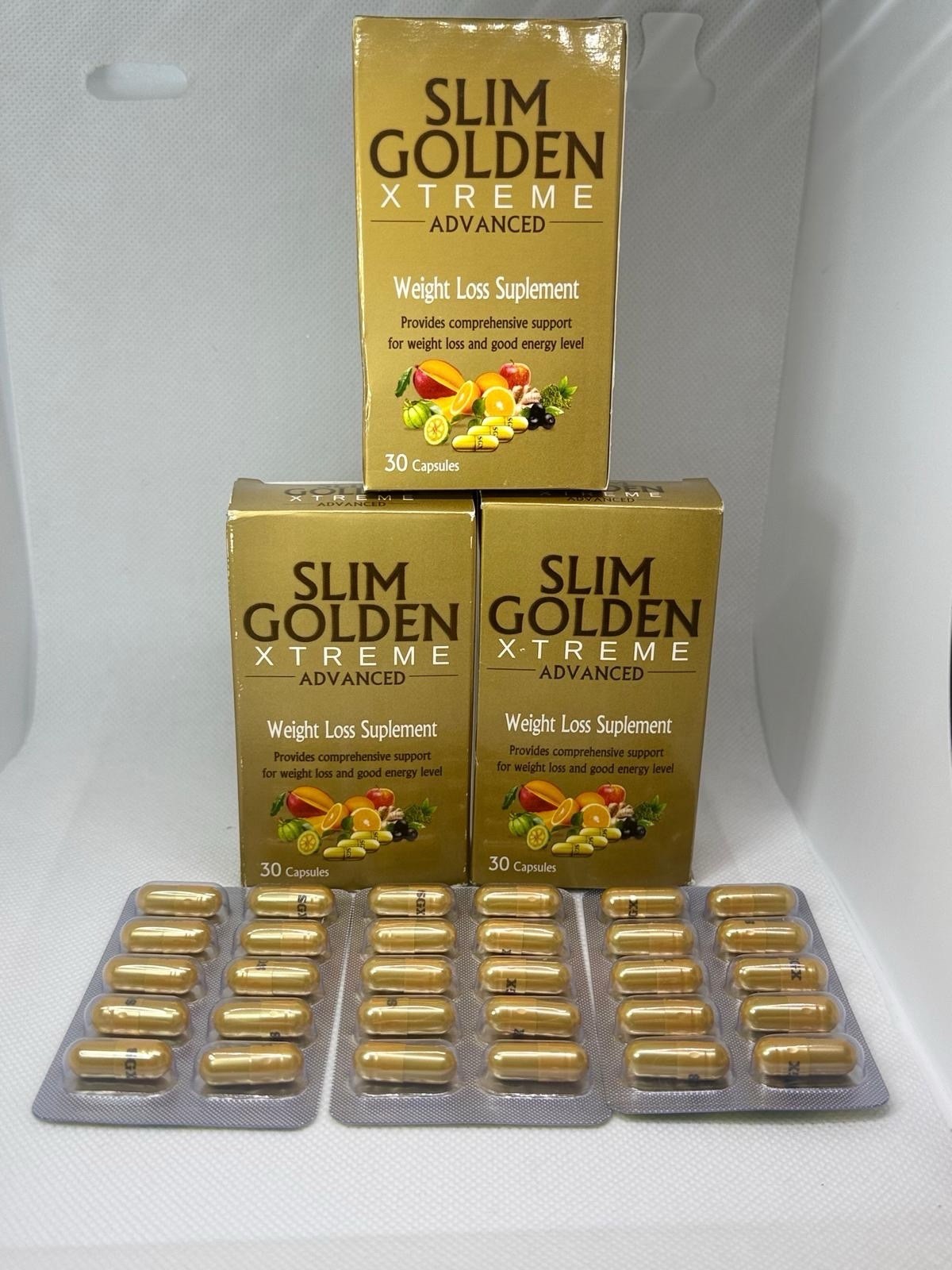 2 Slim Golden Xtreme Advance Weight Loss Supplement 60 Capsules (2 Cajas)