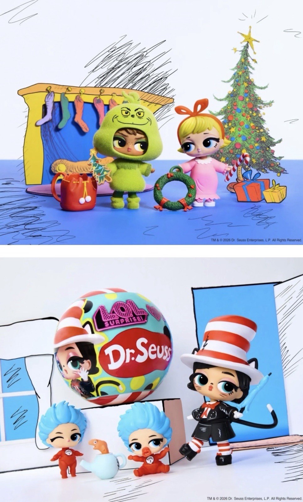 NEW IN HAND LOL Surprise Loves DR. SEUSS Tots Grinch Cat In The Hat Cindy Lou