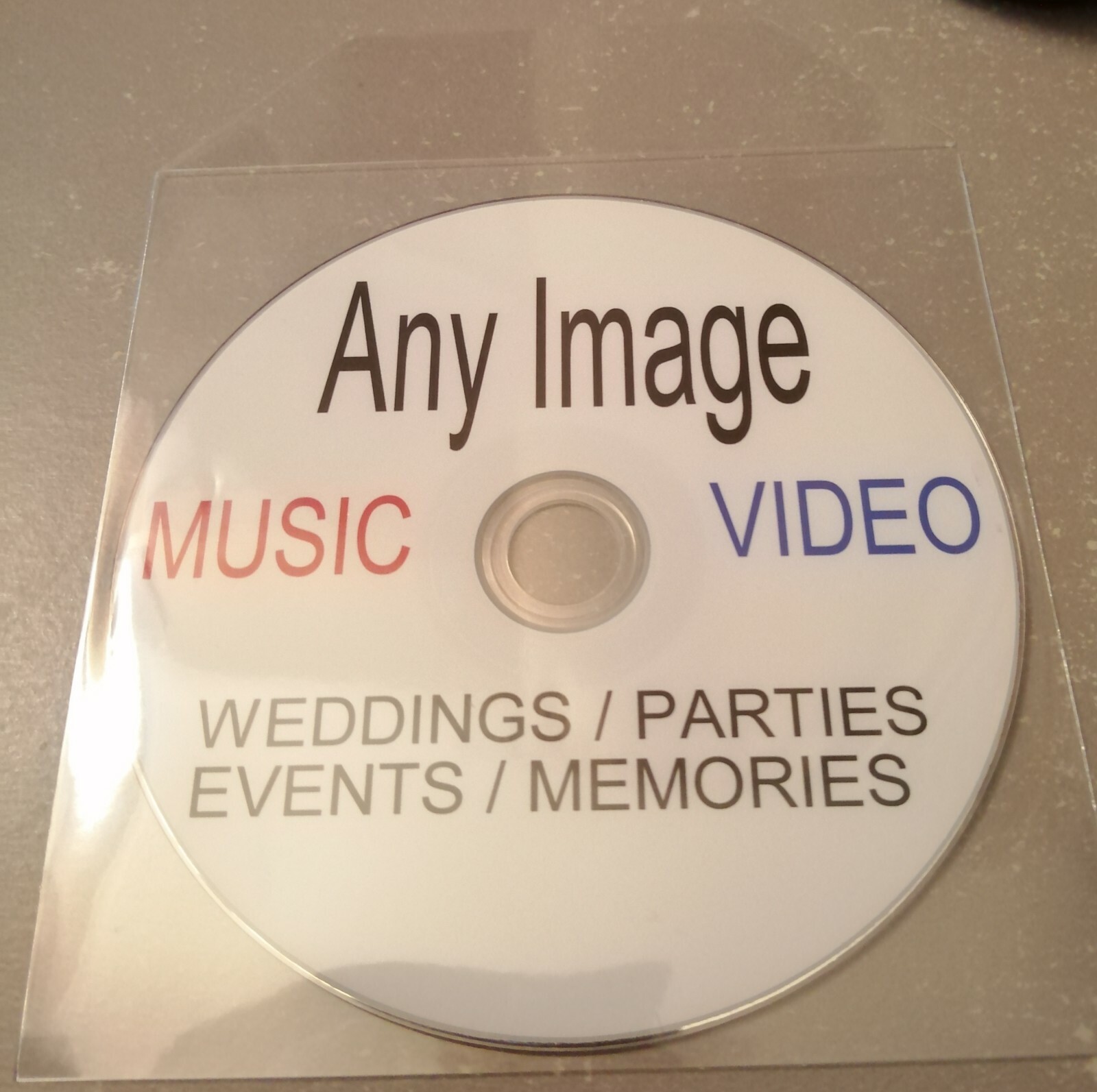 PERSONALISED  / CD / DVD printed Label for adding to a DVD or CD at home / work
