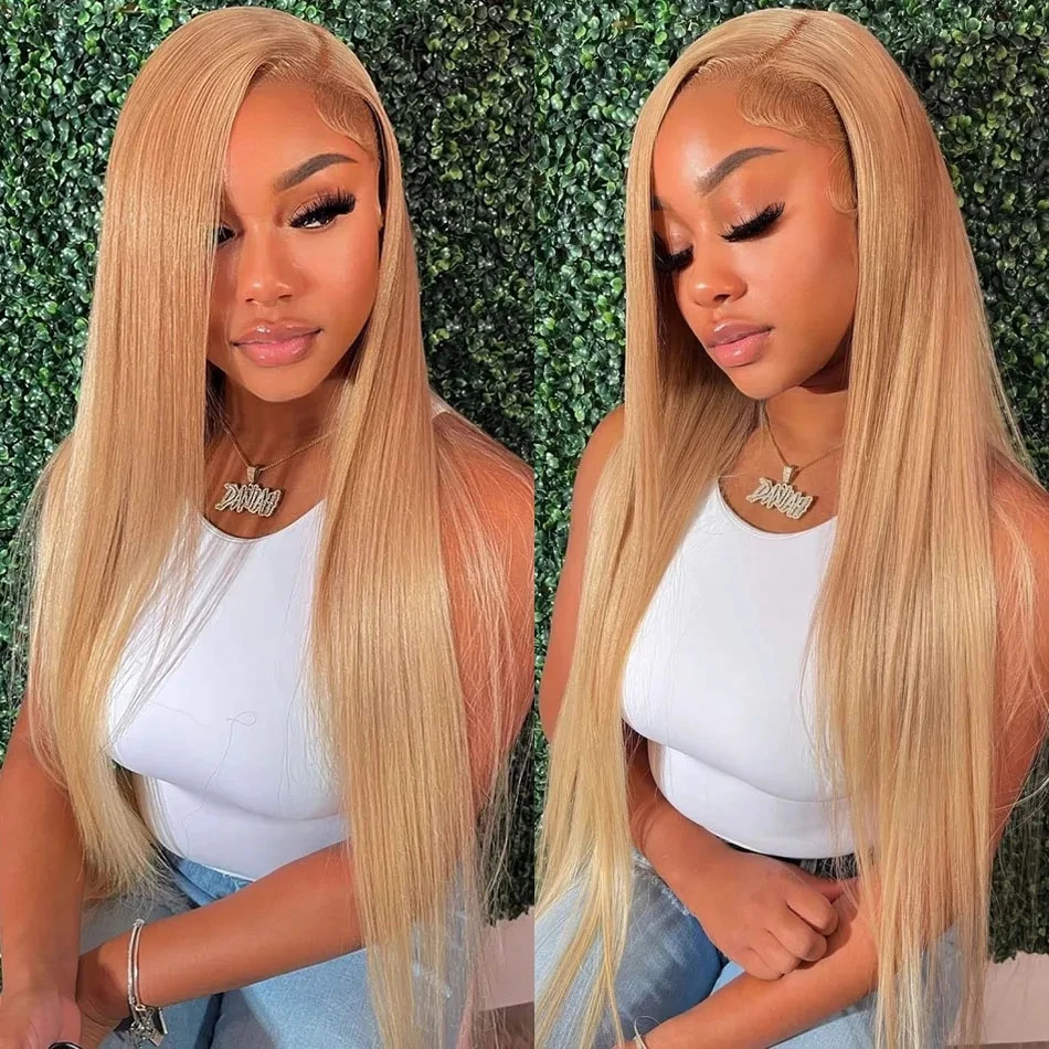 13x6 HD Lace Front Wigs for Women – #27 Blonde & 99J Red Straight Human Hair