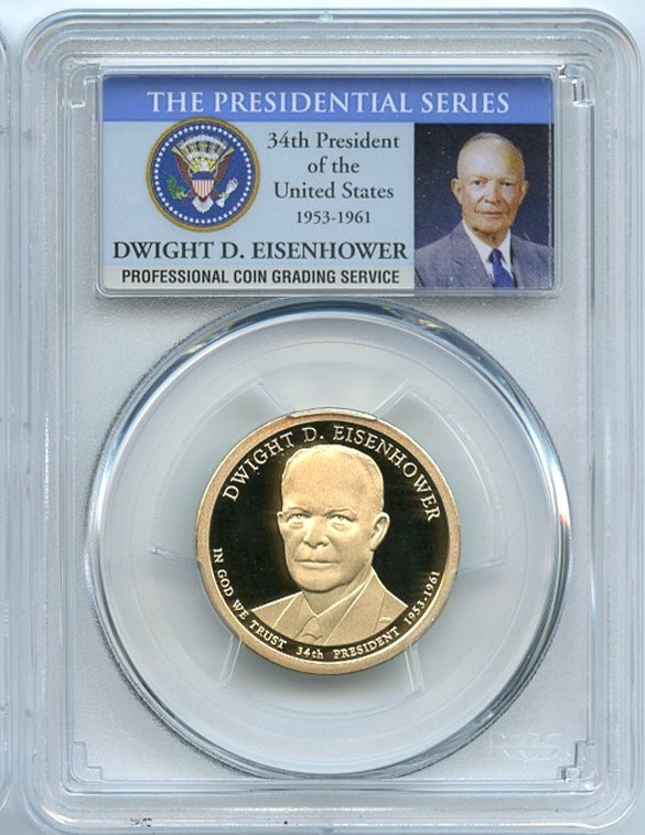 ✅ 2015 S Dwight Eisenhower Presidential $1 PCGS PR69DCAM Photo Label KEY DATE