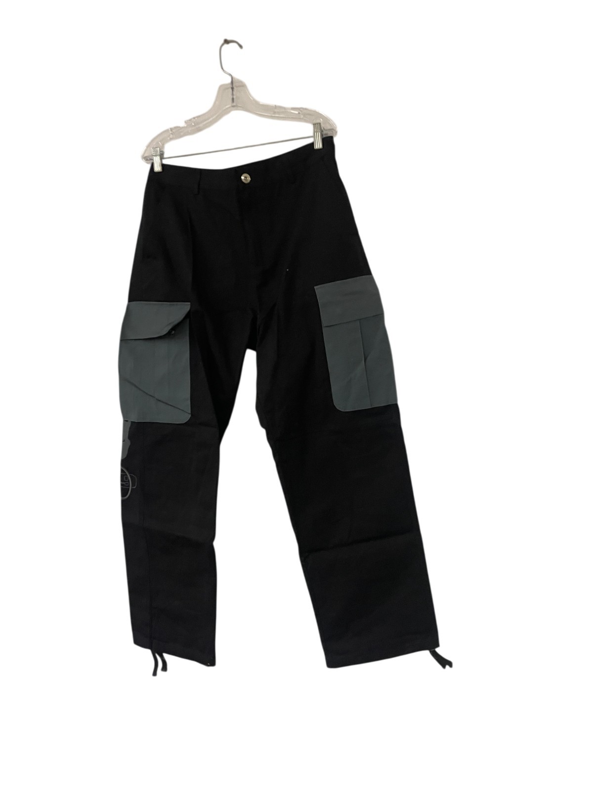 G59 Records Mens Cotton Straight Leg Cargo Pants Size Large Black Streetwear NWT