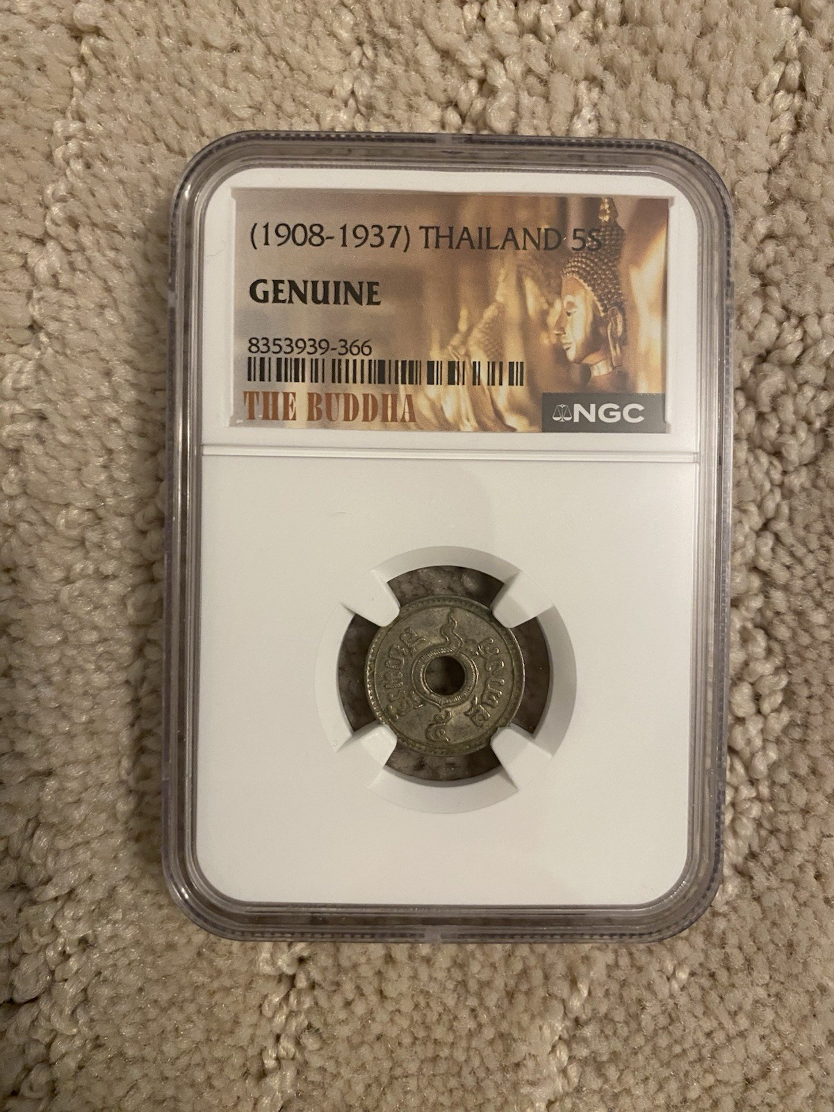 (1908-1937) Thailand 5S NGC Genuine The Buddha (1908-1937) Thailand 5S NGC Genuine The Buddha