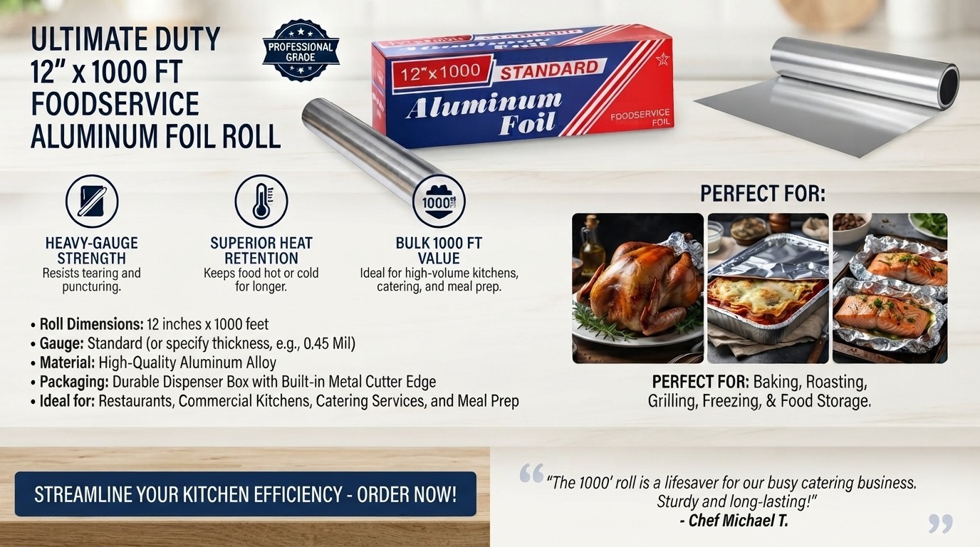 12X1000 Aluminum Foil Roll (1 Count) 12X1000 Aluminum Foil Roll (1 Count)