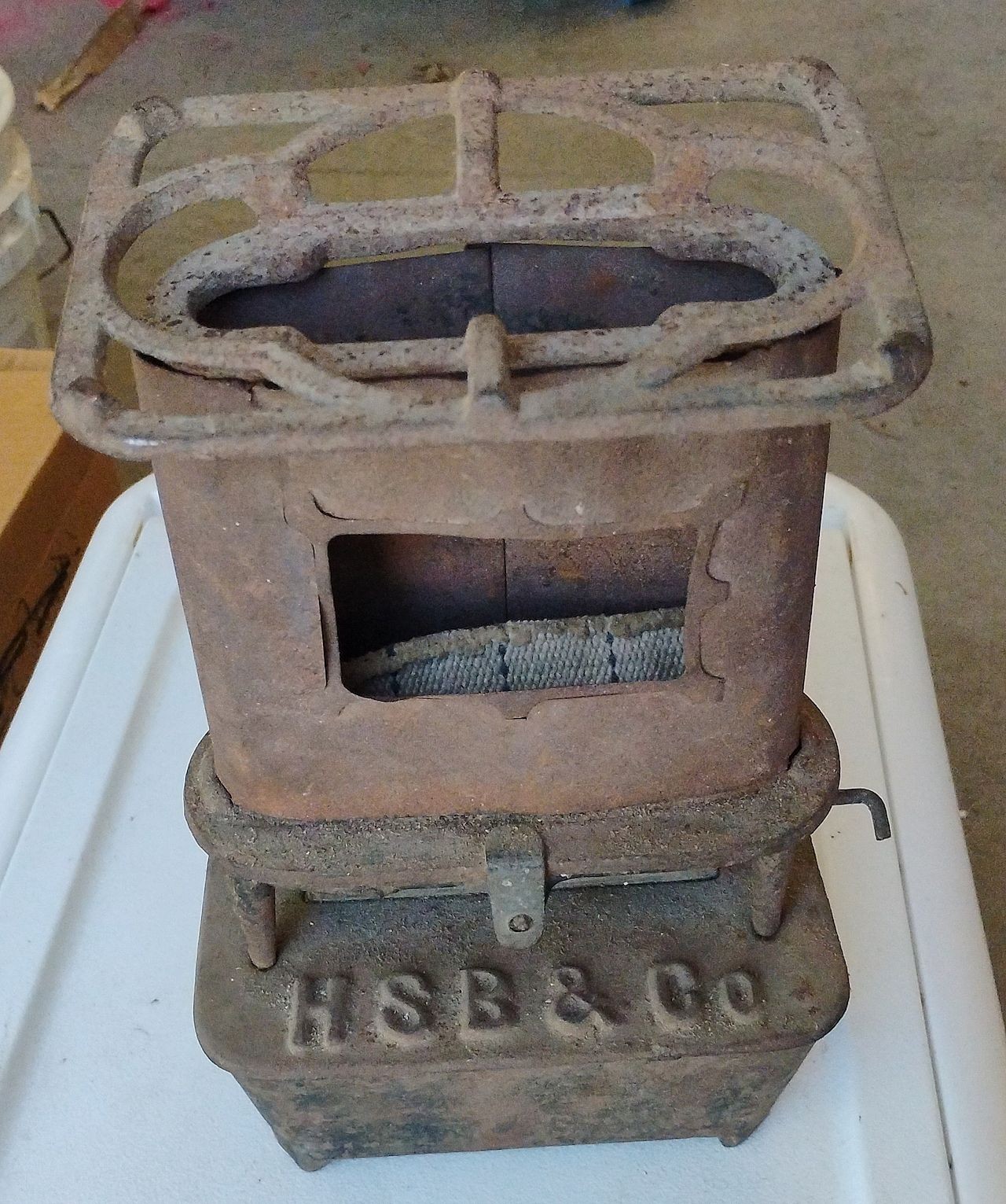 Antique Cast Iron Heater/Lantern/Stove Hibbard, Spencer, & Bartlett READ