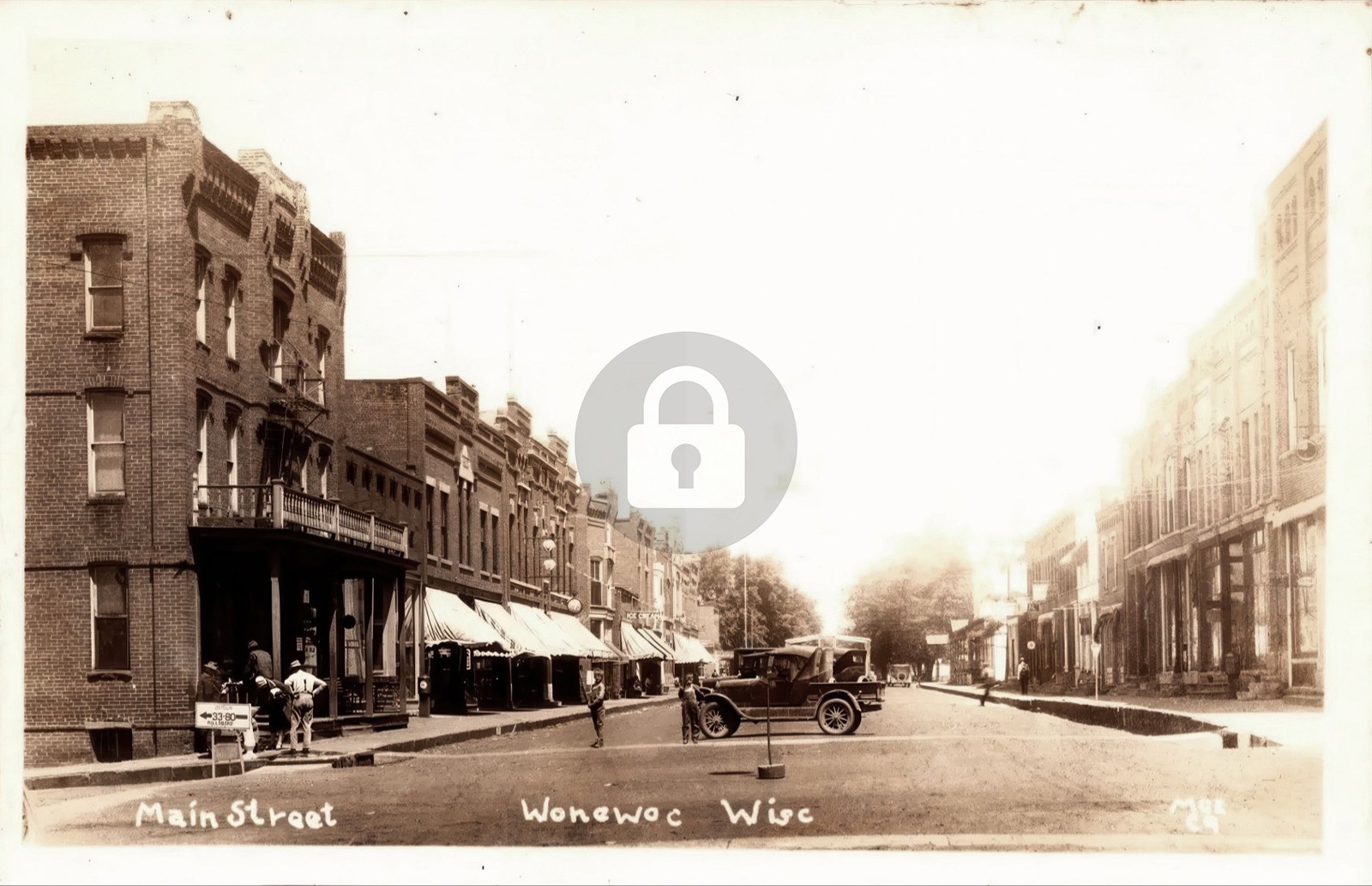 Main Street Wonewoc Wisconsin WI c1930 RPPC Photo Postcard COPY Main Street Wonewoc Wisconsin WI c1930 RPPC Photo Postcard COPY