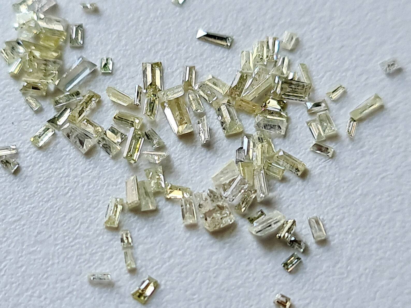 2-3.8mm Light Yellow Rectangle Baguette Diamond Cut For Ring (5PcTo 10Pc)