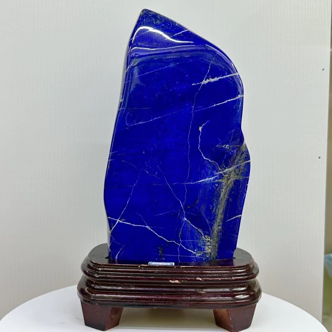 11.66LB TOP Natural Lapis Lazuli jasper quartz crystal Furnishing articles+stand