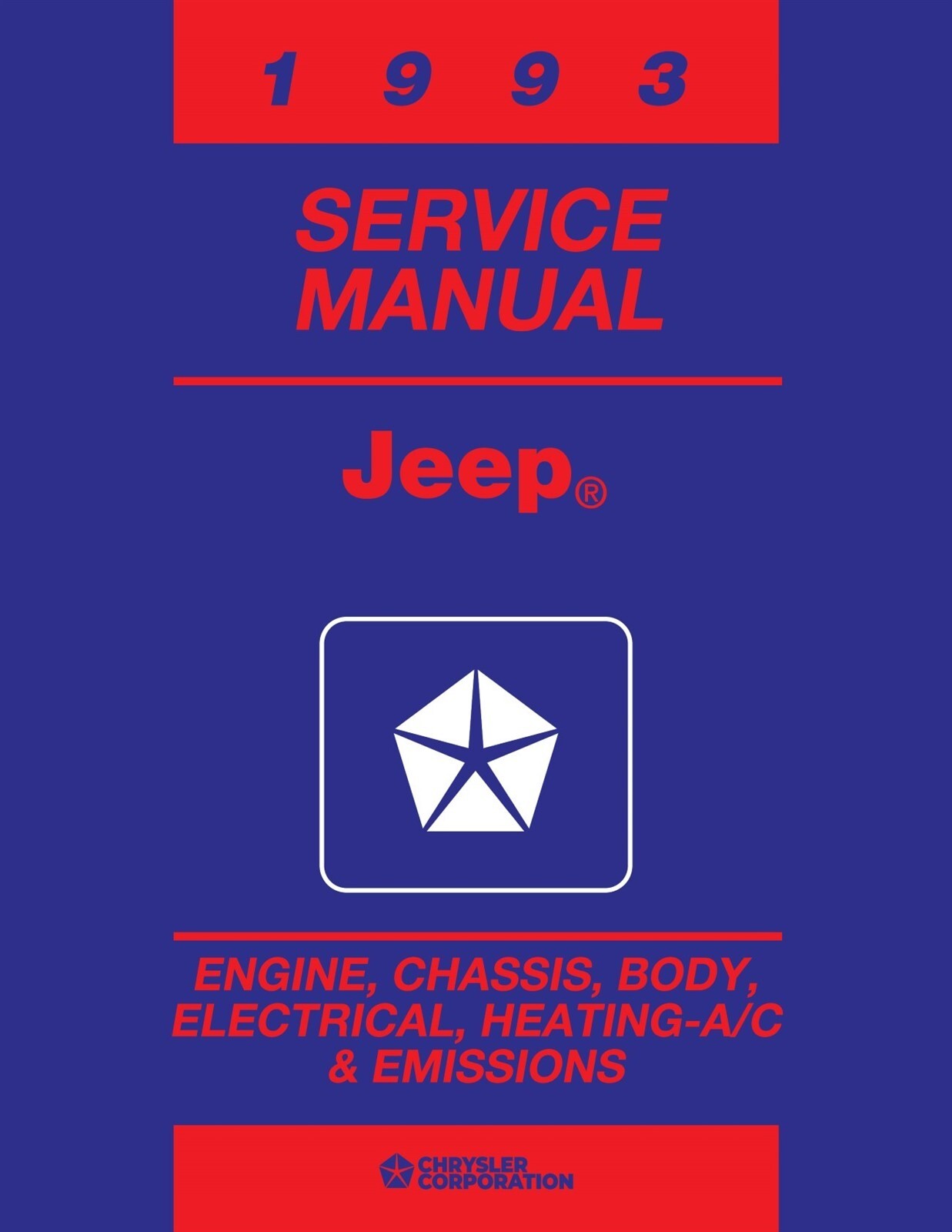 1993 Jeep Wrangler & Cherokee Shop Manual - 2 Volumes