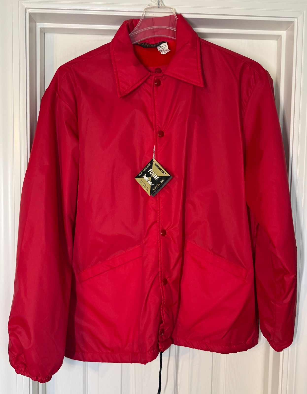 Vintage Pla-Jac by Dunbrooke Red Snap Faux Fleece Lined Jacket Hood Large NEW Vintage Pla-Jac by Dunbrooke Red Snap Faux Fleece Lined Jacket Hood Large NEW