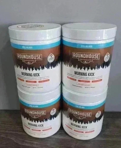 4 Pack Roundhouse Morning Kick Digestive Supplement Powder Strawberry 4 Pack Roundhouse Morning Kick Digestive Supplement Powder Strawberry