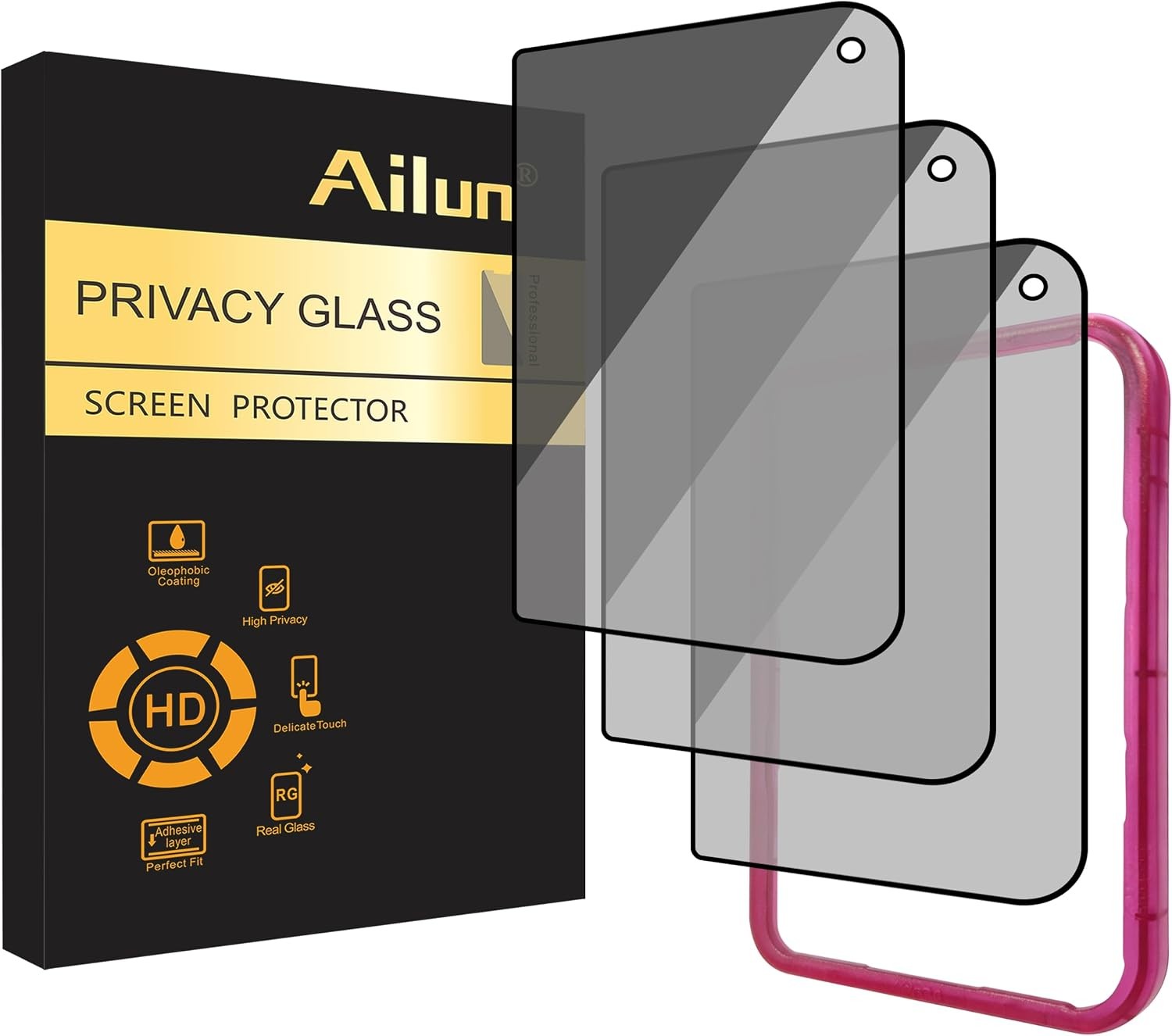 Ailun 3 Pack Privacy Outer Screen Protector for iPhone Duo [5.4 inch]