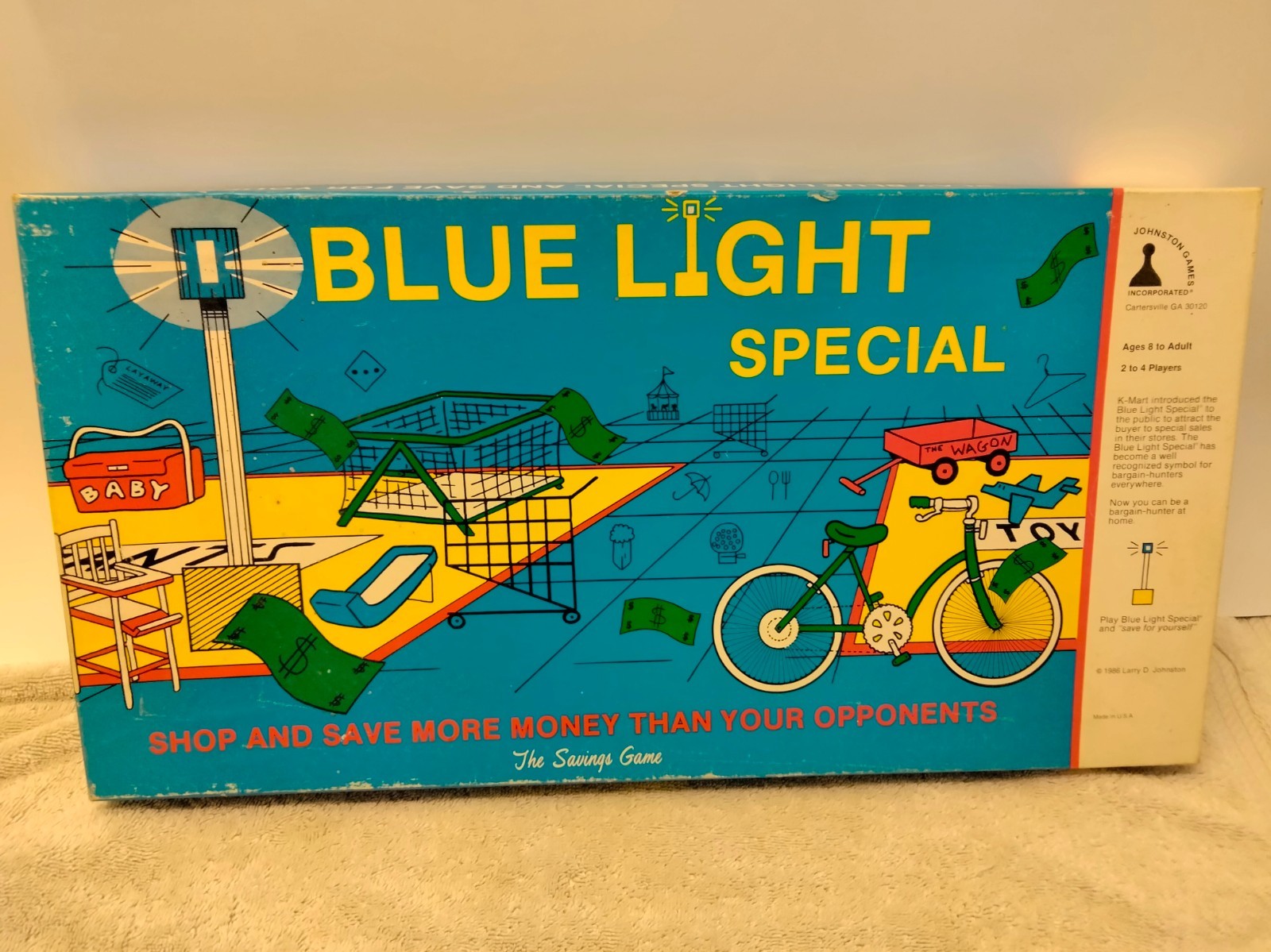 VINTAGE RARE 1986 BLUE LIGHT SPECIAL K-MART BOARD GAME USA Johnston Games GUC
