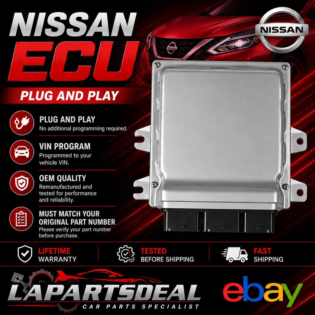 2014-2016 Nissan Versa Engine Computer Control Module ECM ECU NEC980034 OEM🟢 2014-2016 Nissan Versa Engine Computer Control Module ECM ECU NEC980034 OEM🟢