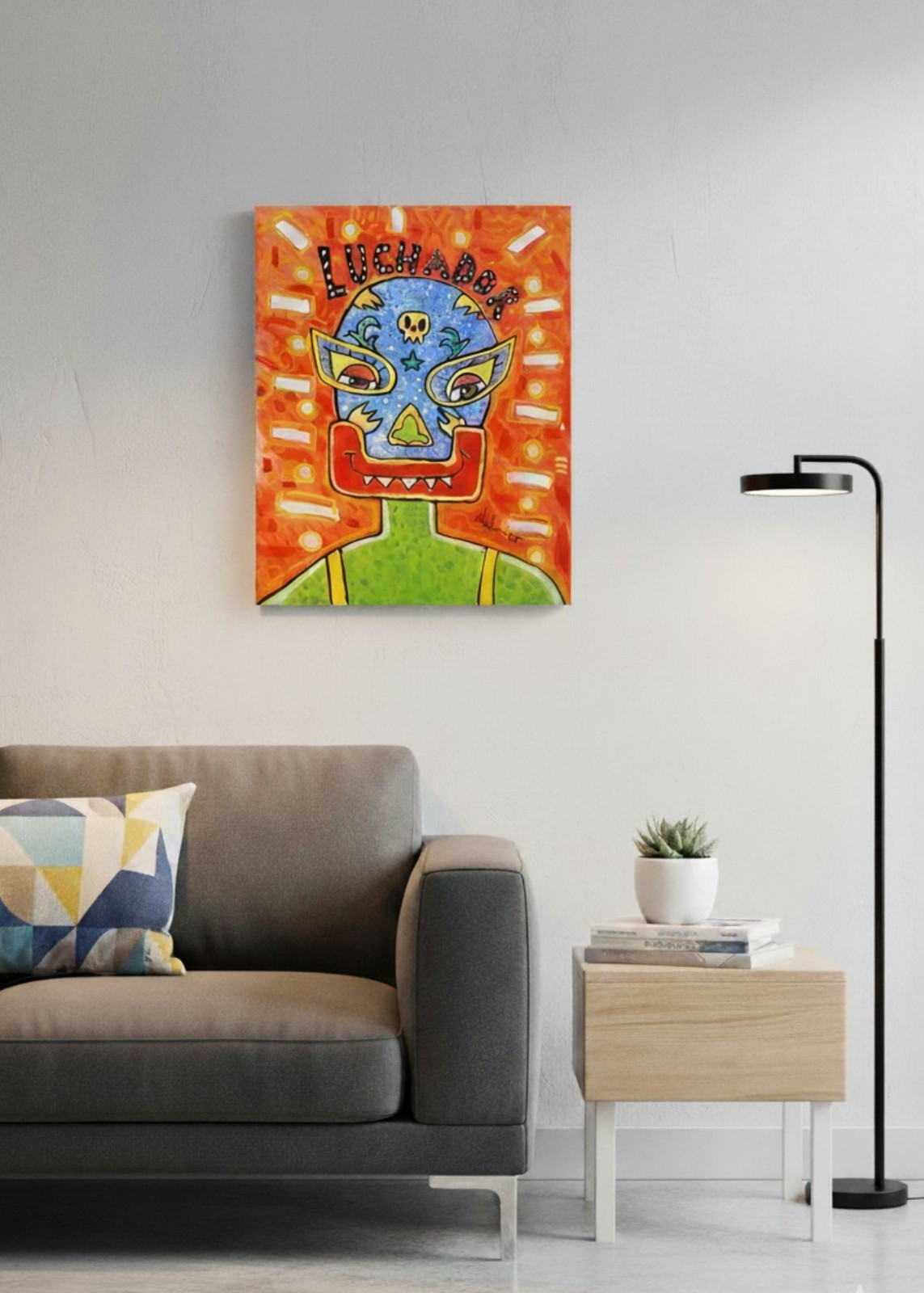 16x20 original canvas hand painted (LUCHADOR)