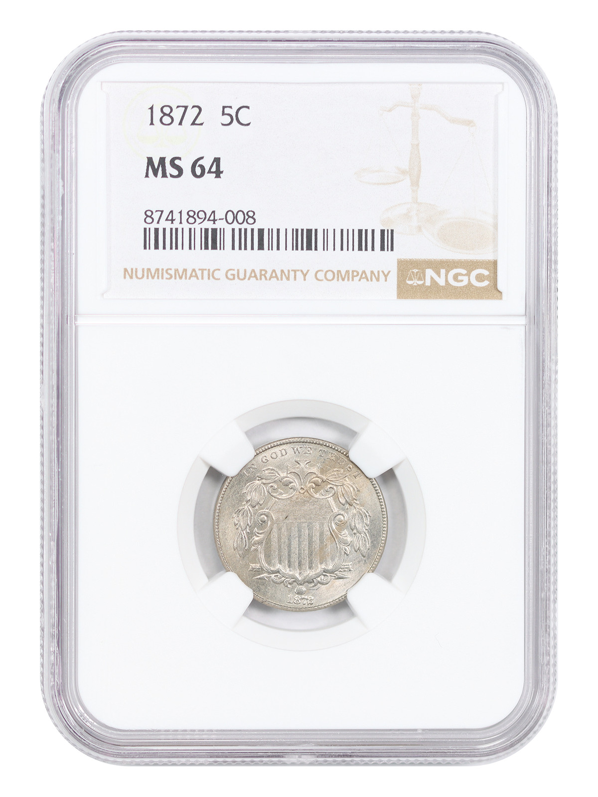 1872 5C NGC MS64 - Shield Nickel 1872 5C NGC MS64 - Shield Nickel