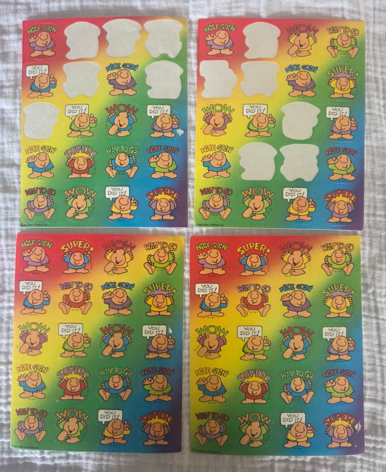 1992 Ziggy & Friends Vintage Stickers American Greetings Collectibles
